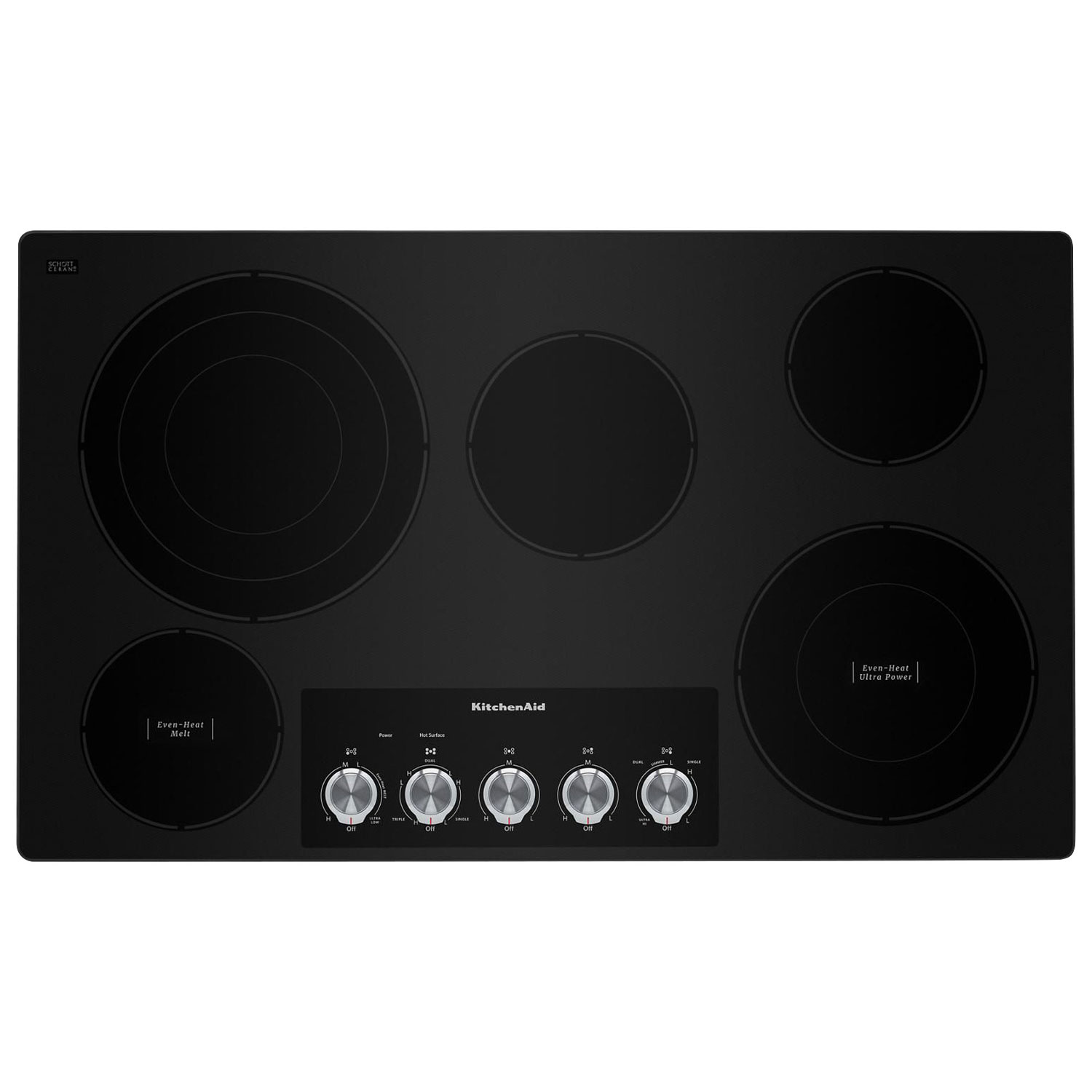 Surface de cuisson électrique lisse 36 po à 5 éléments de KitchenAid - Acier inoxydable