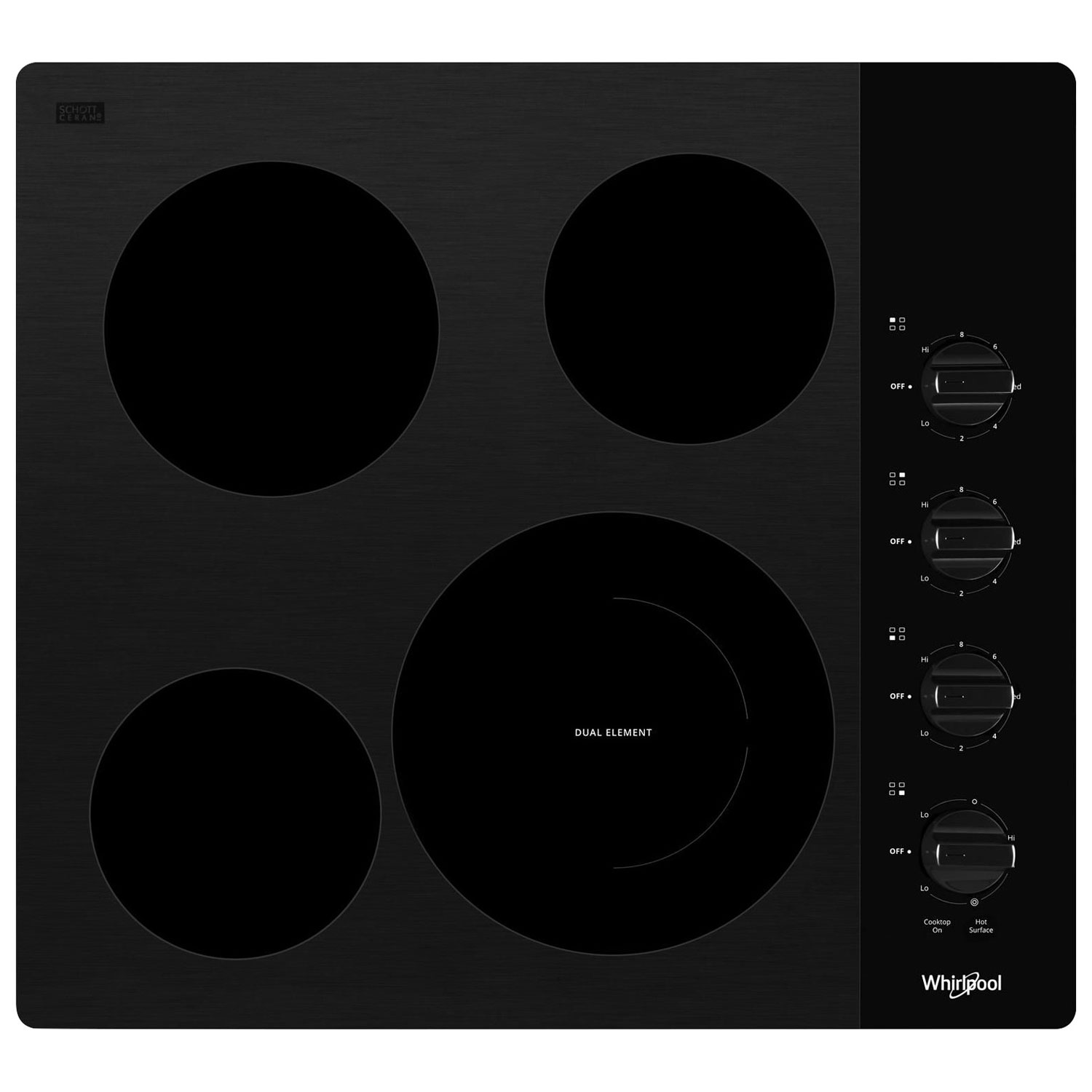 Whirlpool 22" 4-Element Electric Cooktop - Black