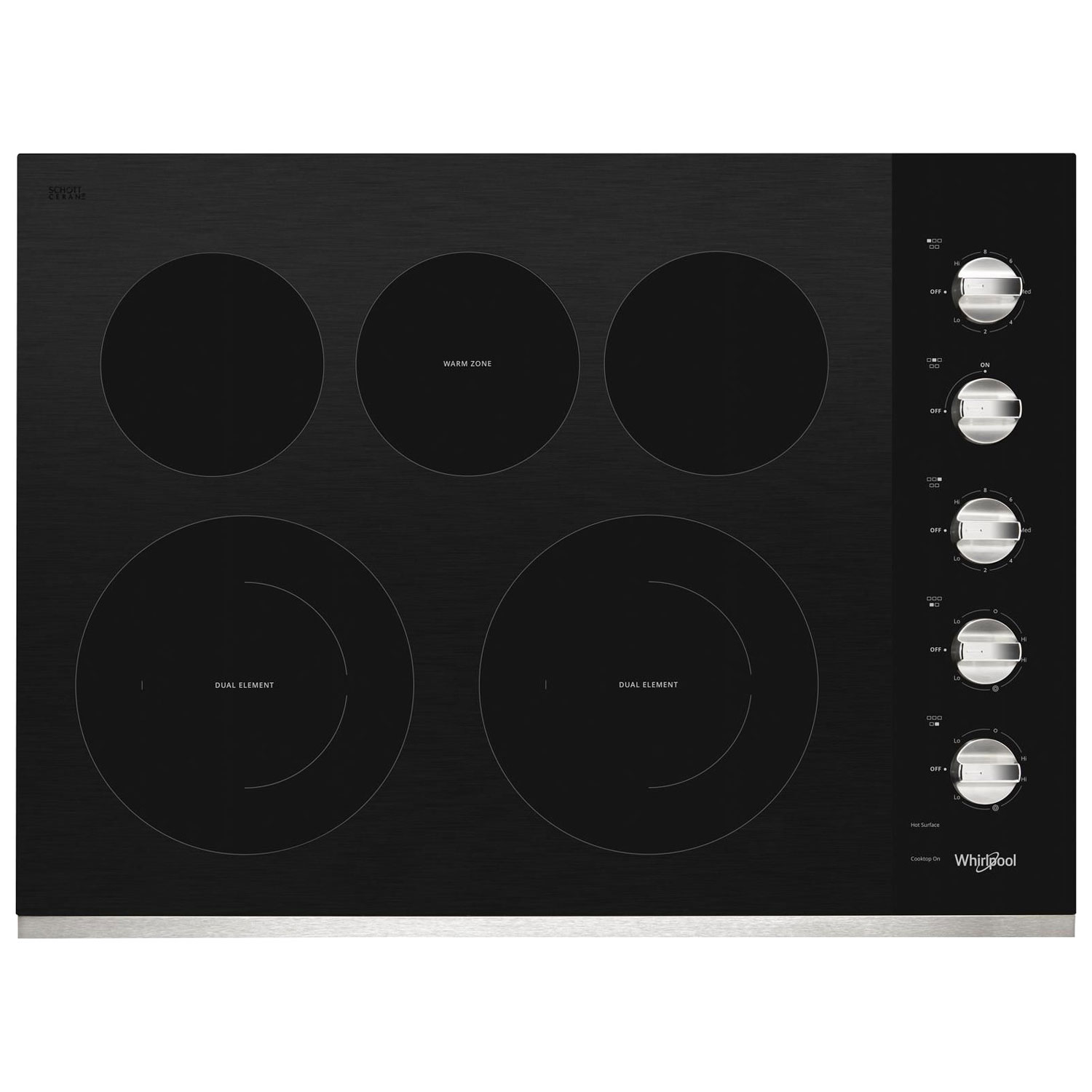 Surface de cuisson électrique lisse 30 po à 5 éléments de Whirlpool - Acier inoxydable