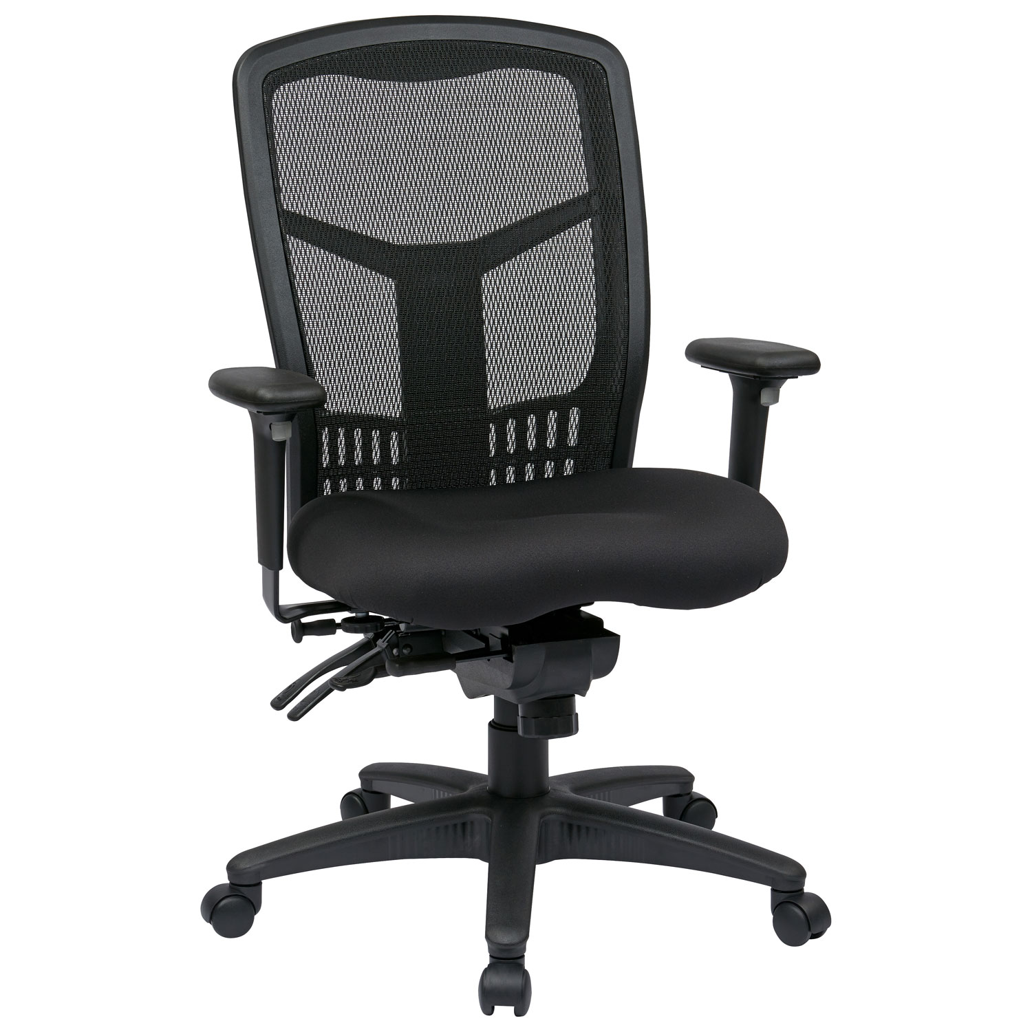 Pro-Line II ProGrid Chaise Ergonomic High-Backed Leather Manager - Charbon