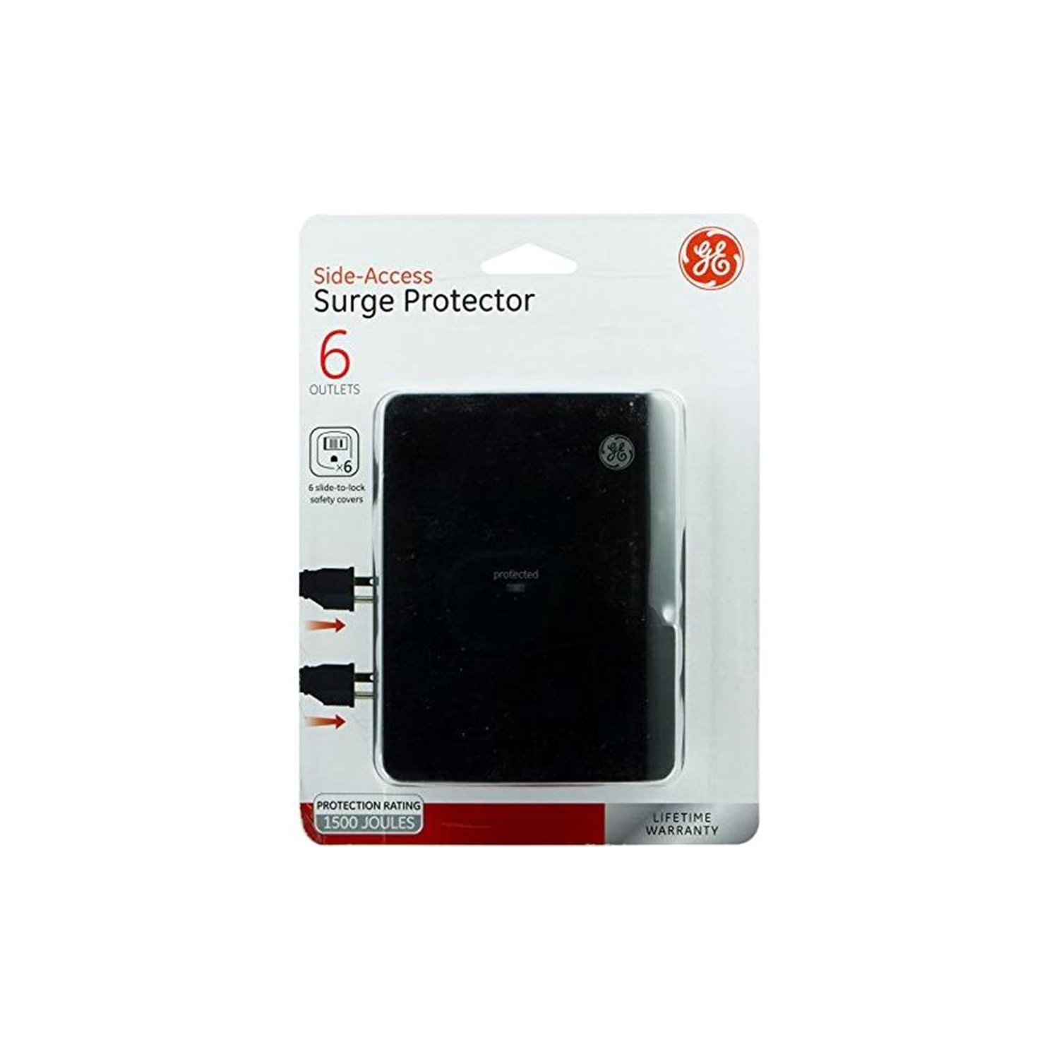 GE 6 Outlet Side Access Wall Tap Surge Protector