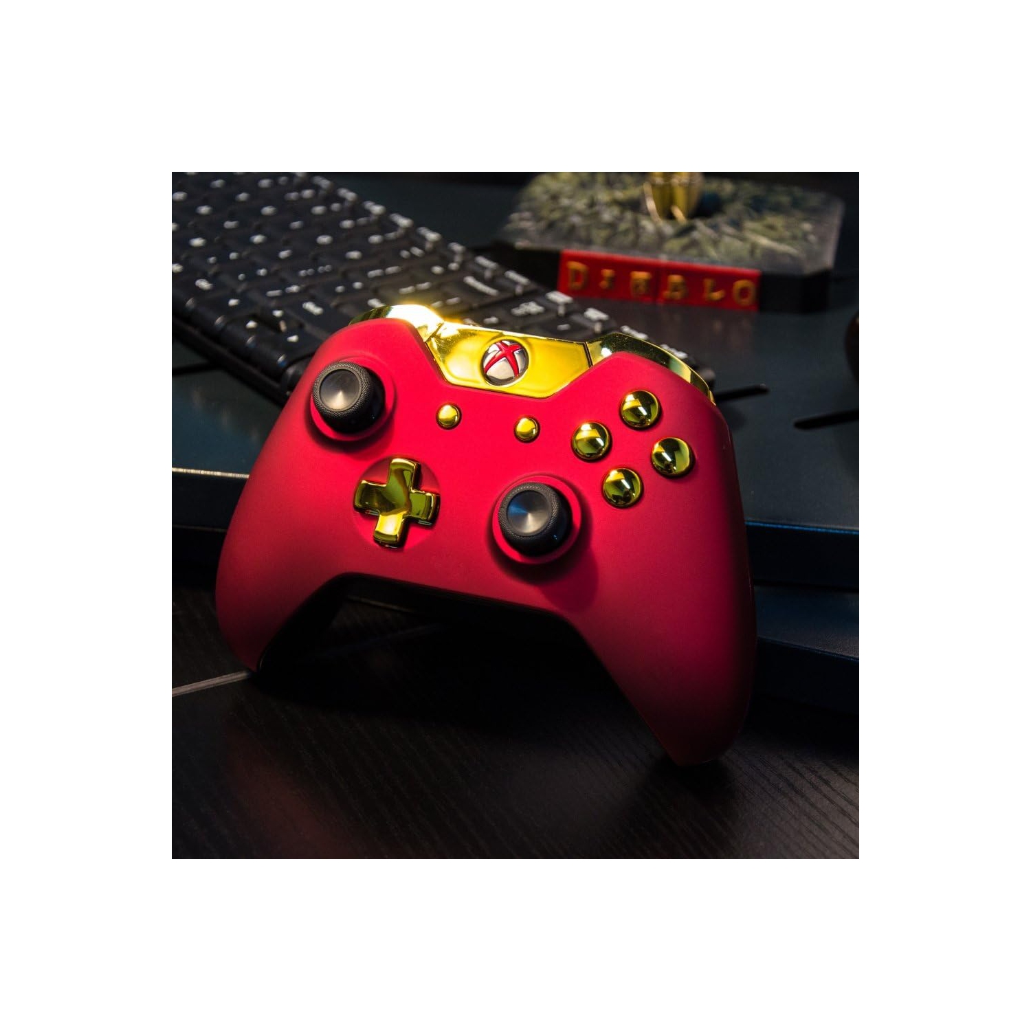 Façade avant à prise souple rouge pour manette de Xbox One standard