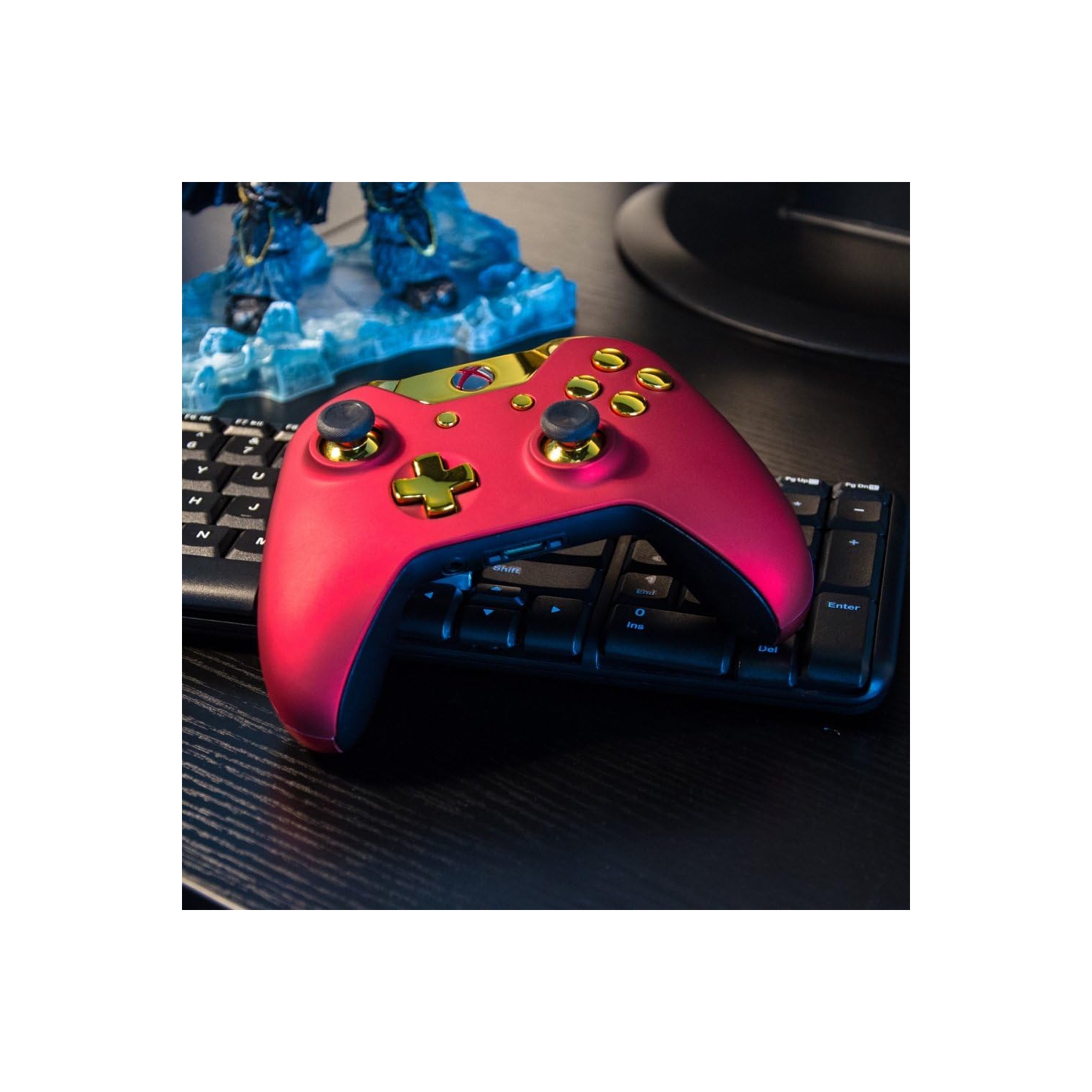 Façade avant à prise souple rouge pour manette de Xbox One standard