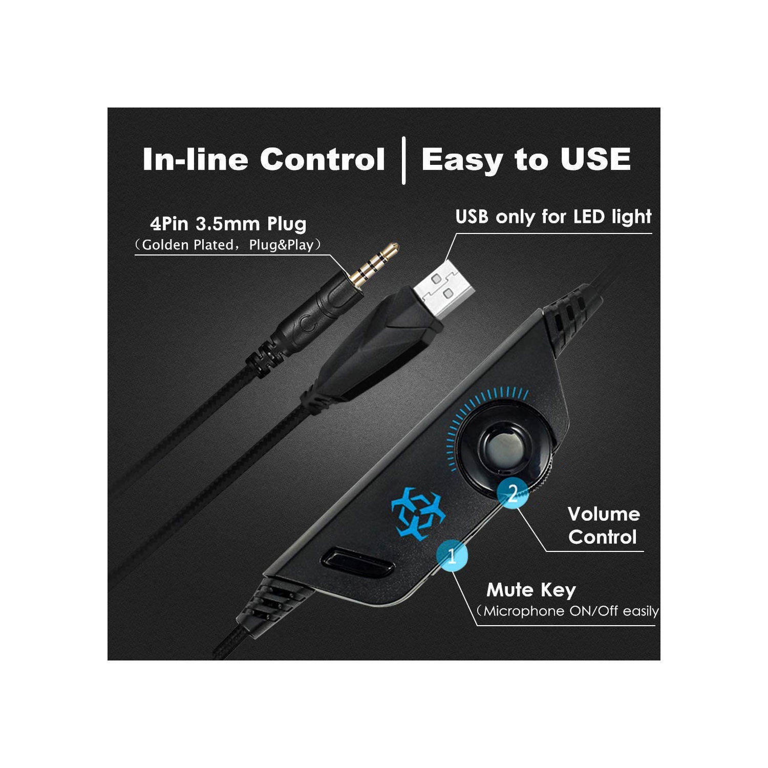 Casque d'écoute de jeu Navor pour PS5 PS4 Switch Xbox One, casque d'écoute de jeu tout-en-1 avec microphone stéréo ambiophonique réduction du bruit