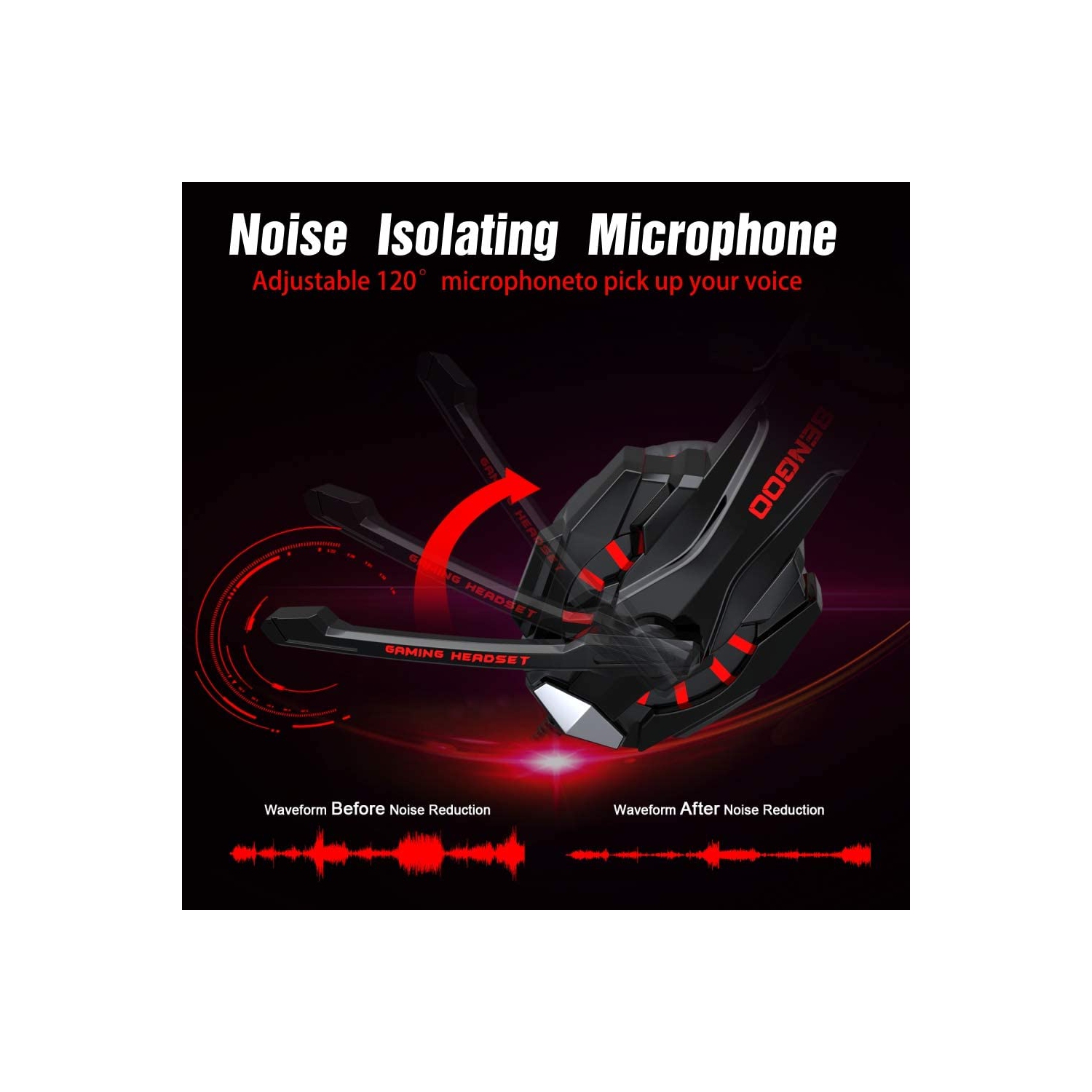 3.5mm Wired Gaming Headphone with Bass Stereo, Noise Isolation & Mic for PS4, XBox, PC, Apple