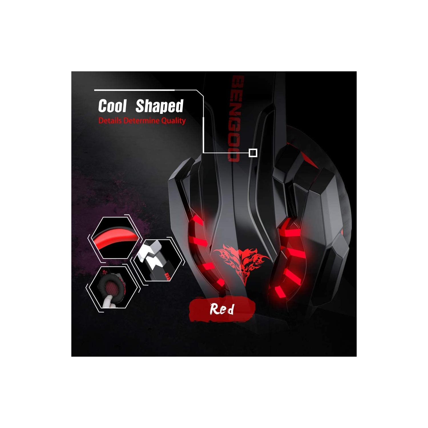 3.5mm Wired Gaming Headphone with Bass Stereo, Noise Isolation & Mic for PS4, XBox, PC, Apple