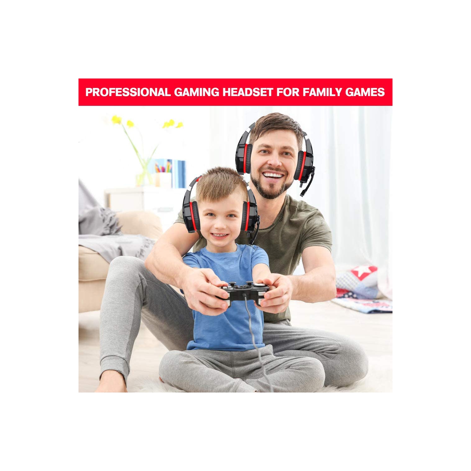 3.5mm Wired Gaming Headphone with Bass Stereo, Noise Isolation & Mic for PS4, XBox, PC, Apple