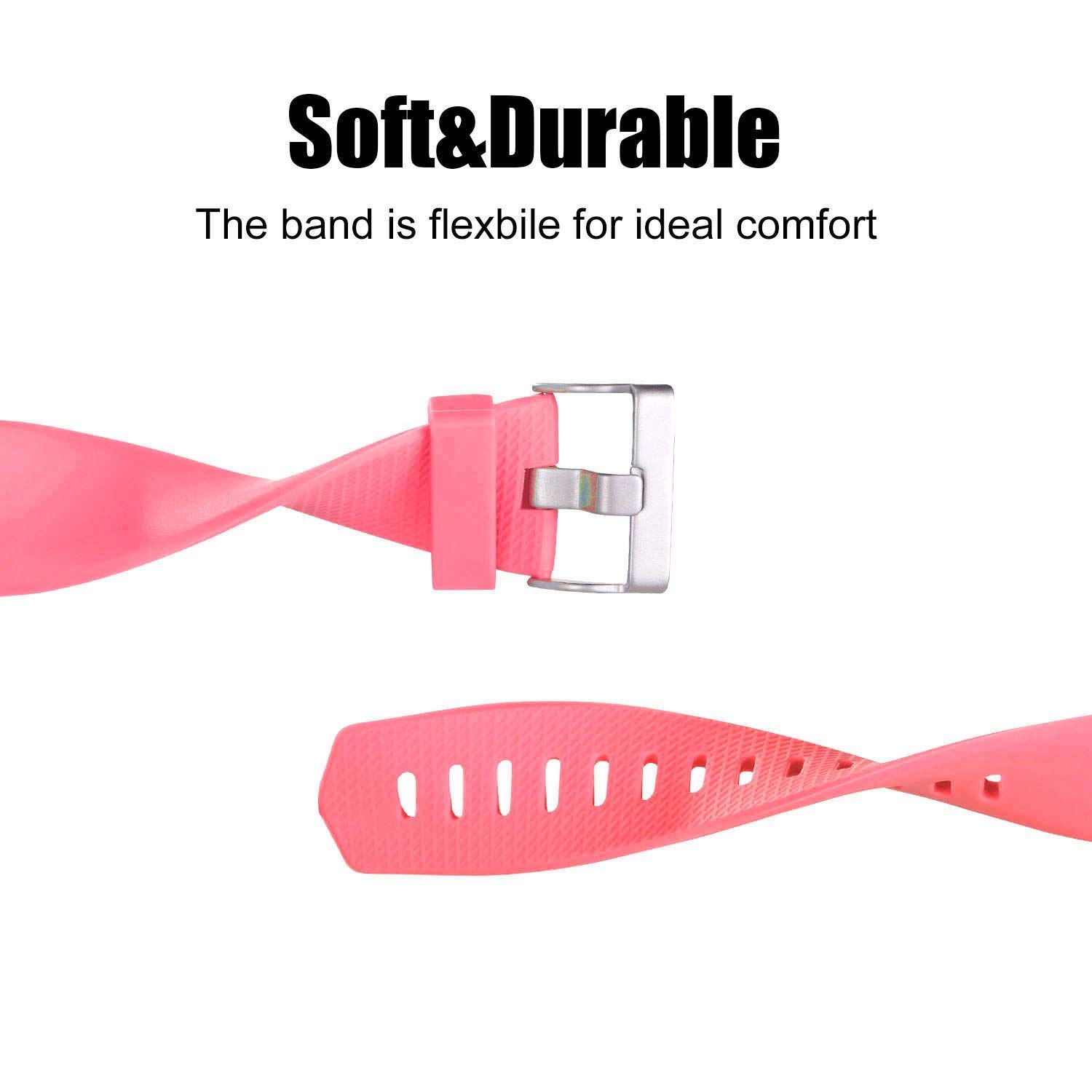 Compatible Fitbit Charge 2 Band, Soft TPU Replacement Bands Fitness Sport Strap, LARGE