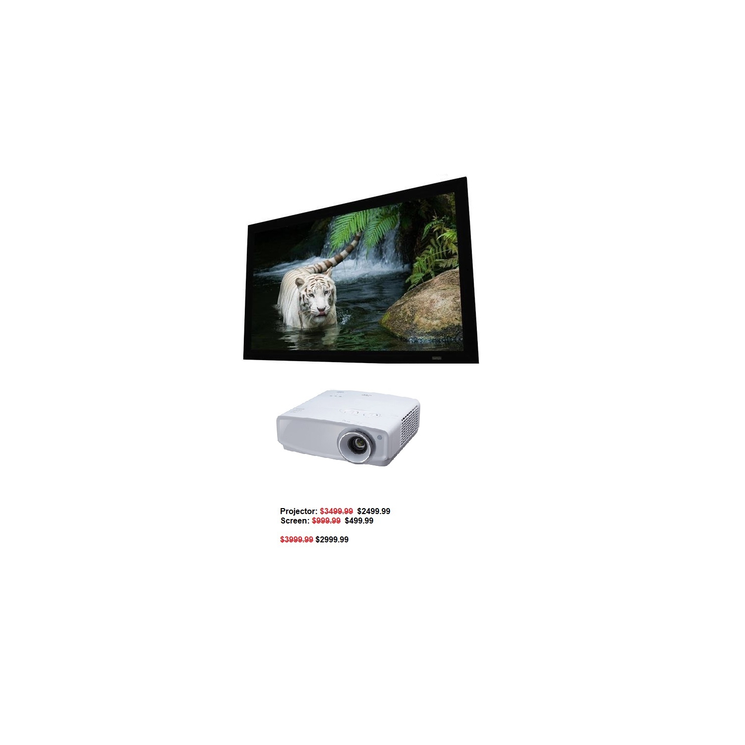 JVC LX-UH1 4K HDR DLP Projector Black with Elunevision Reference 4K 92" 16:9 Fixed Screen Bundle