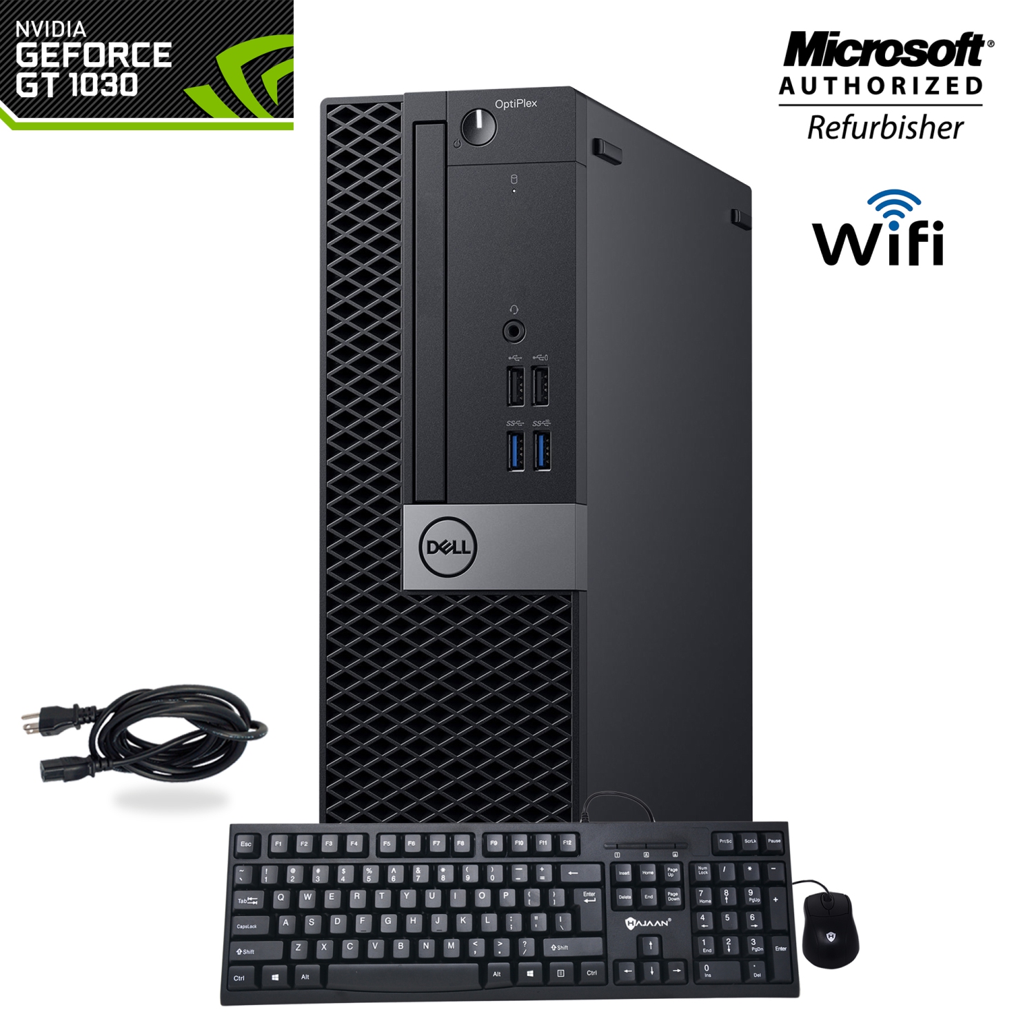 Remis à neuf – ordinateur de bureau compact 7040 de Dell, Core i5-6500@3.2Ghz d’Intel, 16 Go de mémoire vive DDR4, SSD 256 Go, Windows 10 Pro, NVIDIA