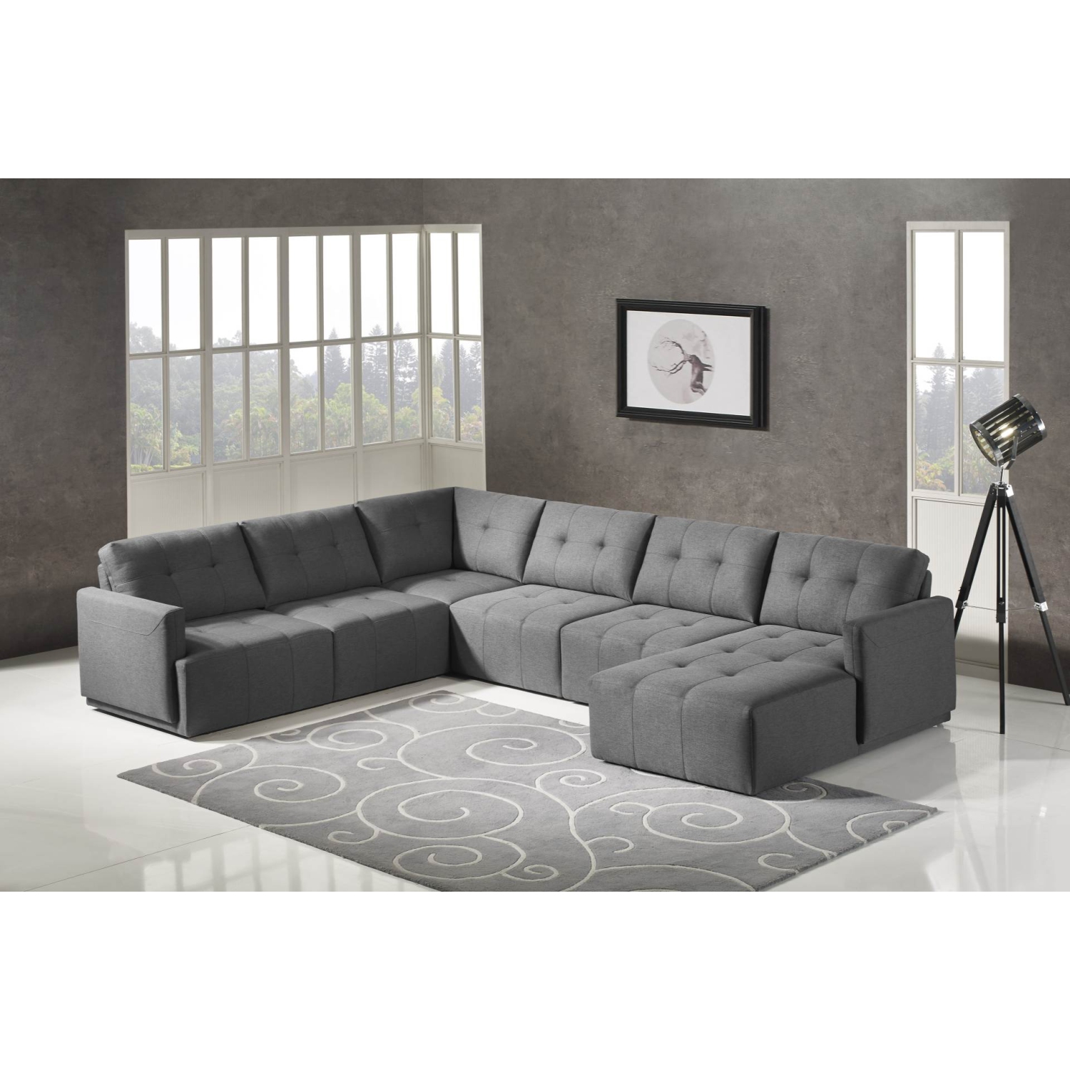 Husky® Leggo Sectional Sofa - RHS Chaise – Grey