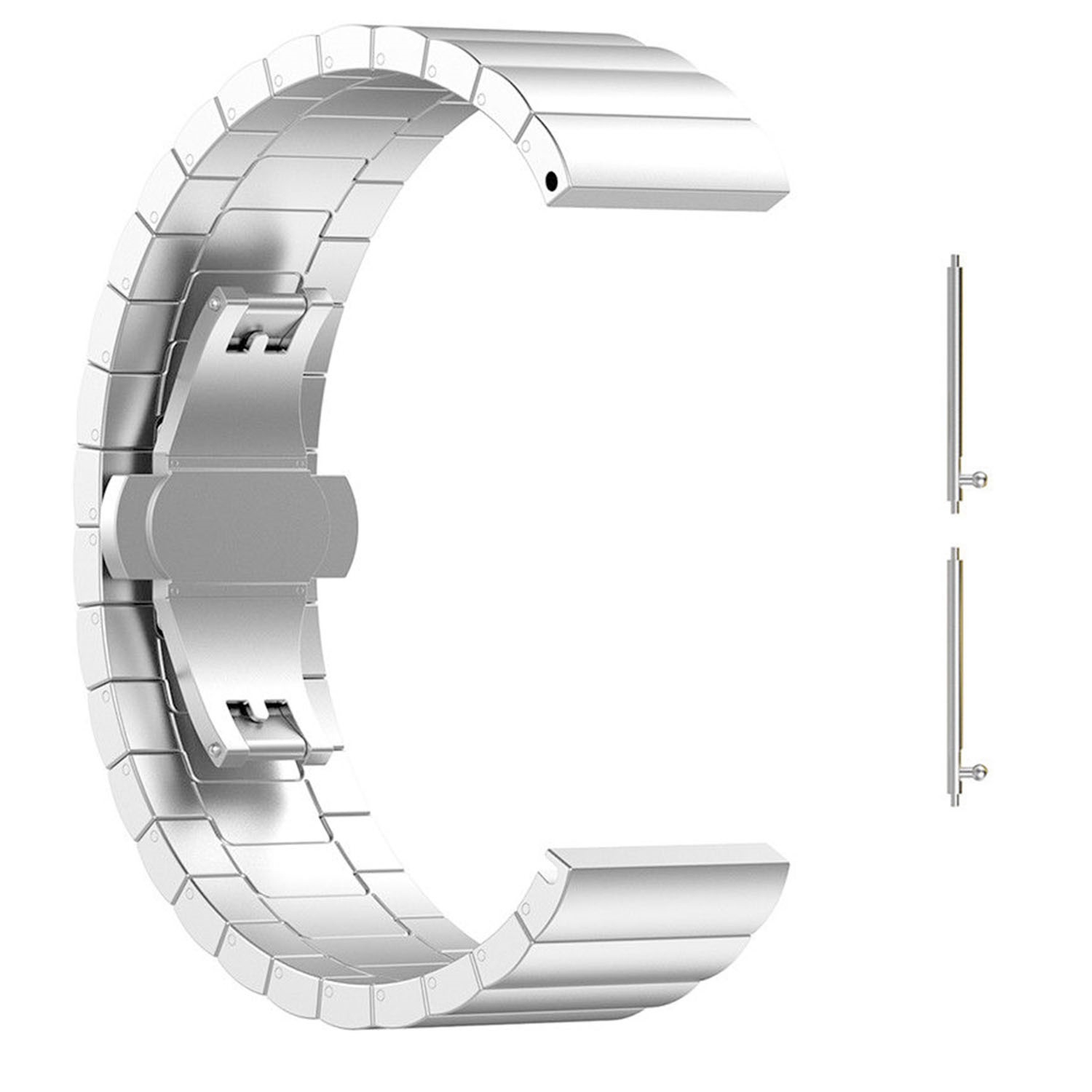 StrapsCo Stainless Steel Metal Link Watch Band Strap for Fitbit Versa 2 - Silver