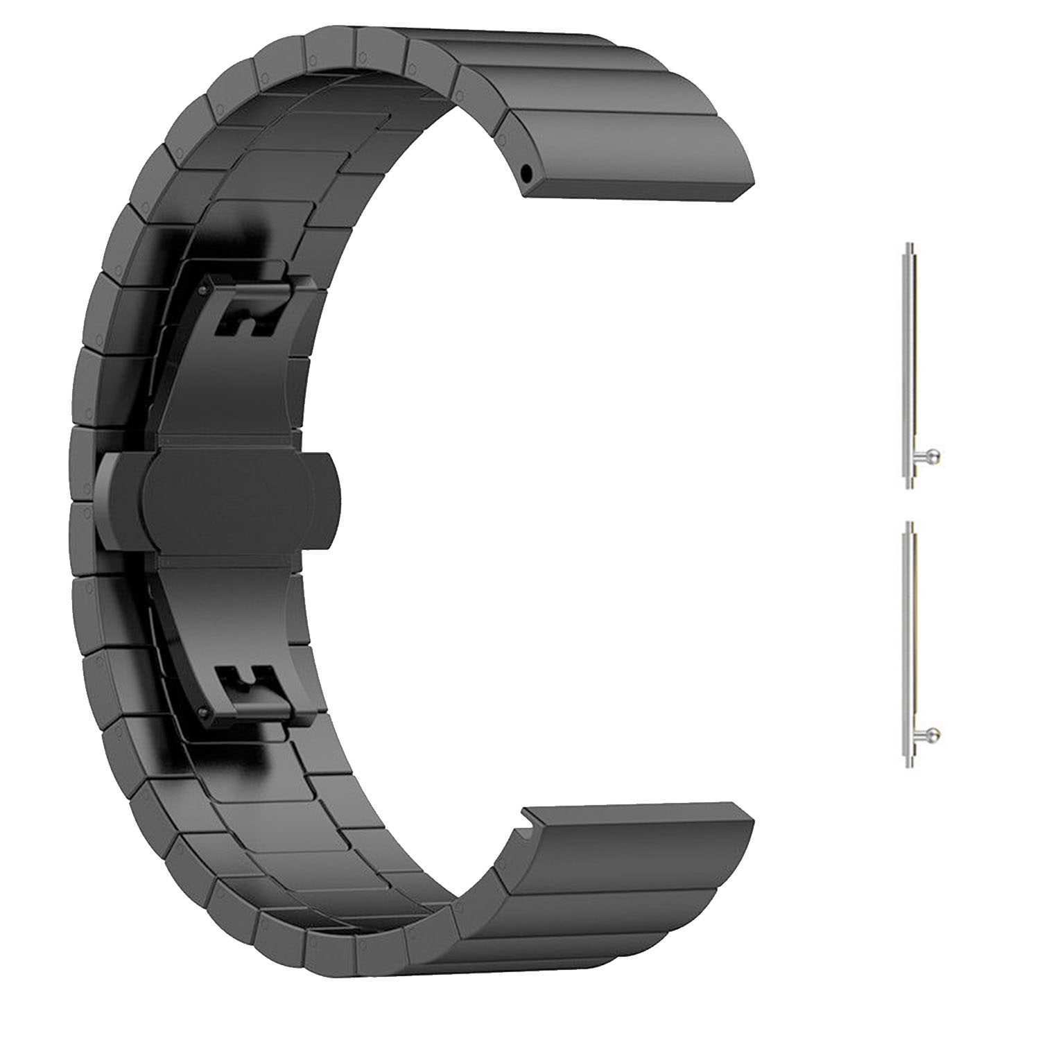 StrapsCo Stainless Steel Metal Link Watch Band Strap for Fitbit Versa 2 - Matte Black