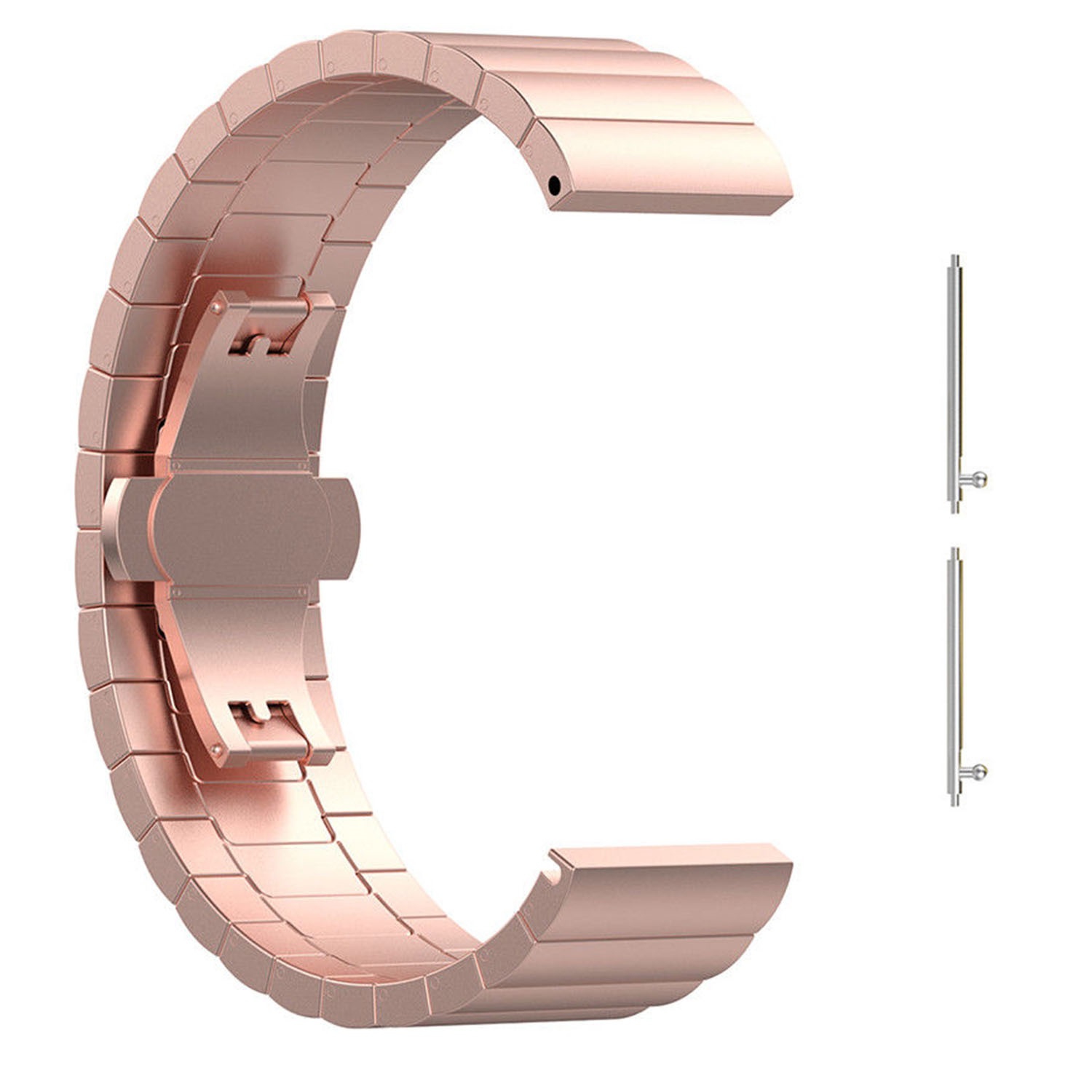 StrapsCo Stainless Steel Metal Link Watch Band Strap for Fitbit Versa 2 - Rose Gold