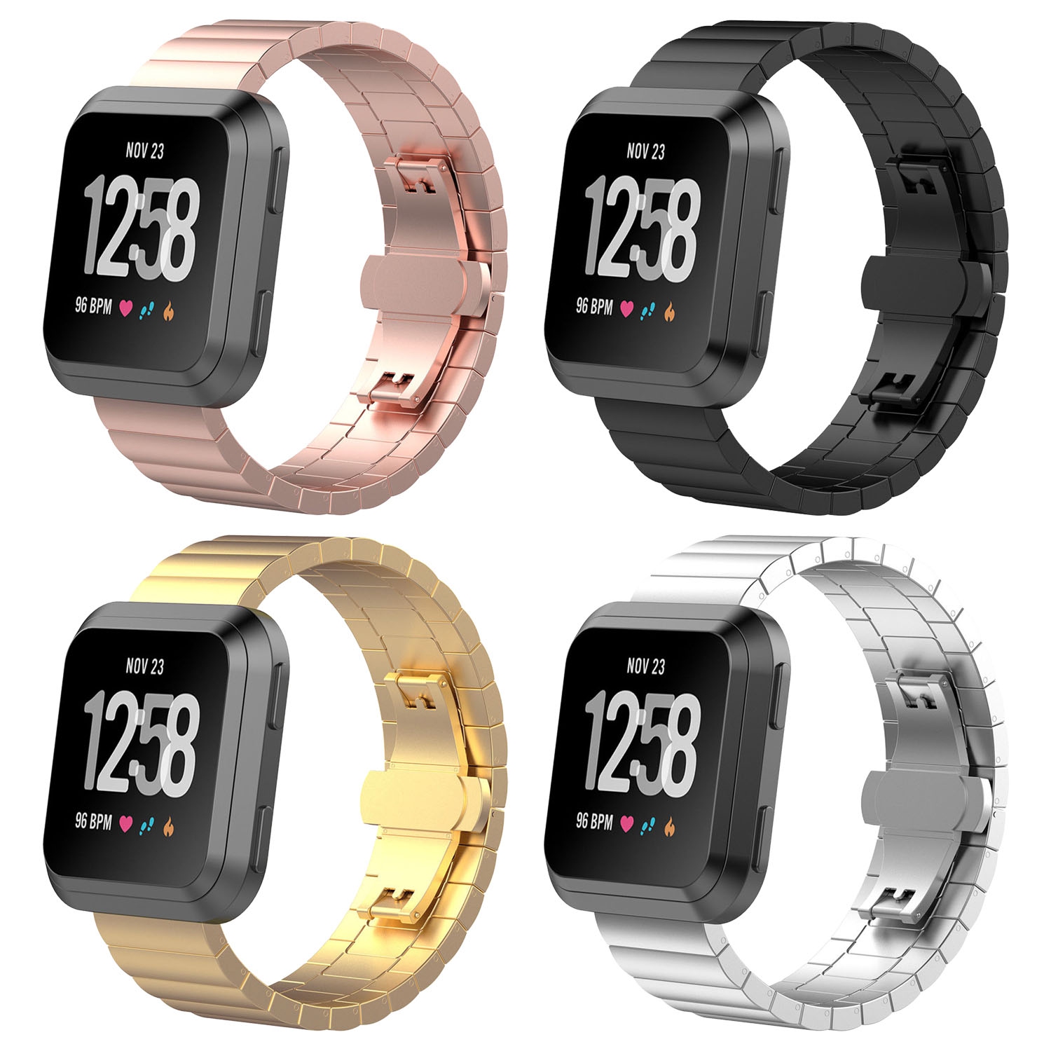 Fitbit versa rose hot sale gold metal strap