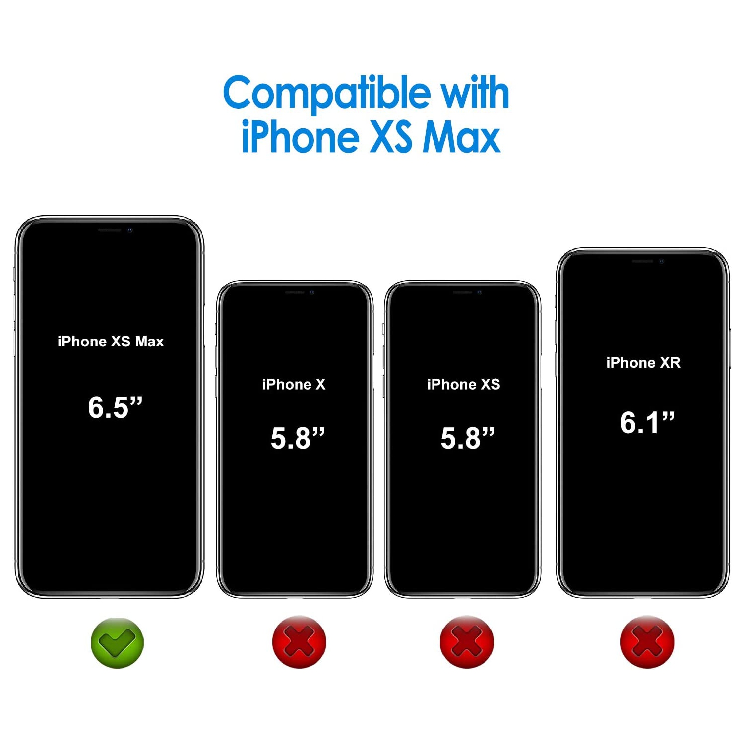 Case for iPhone Xs Max 6.5-Inch, Non-Yellowing Shockproof Phone Bumper Cover, Anti-Scratch Clear Back