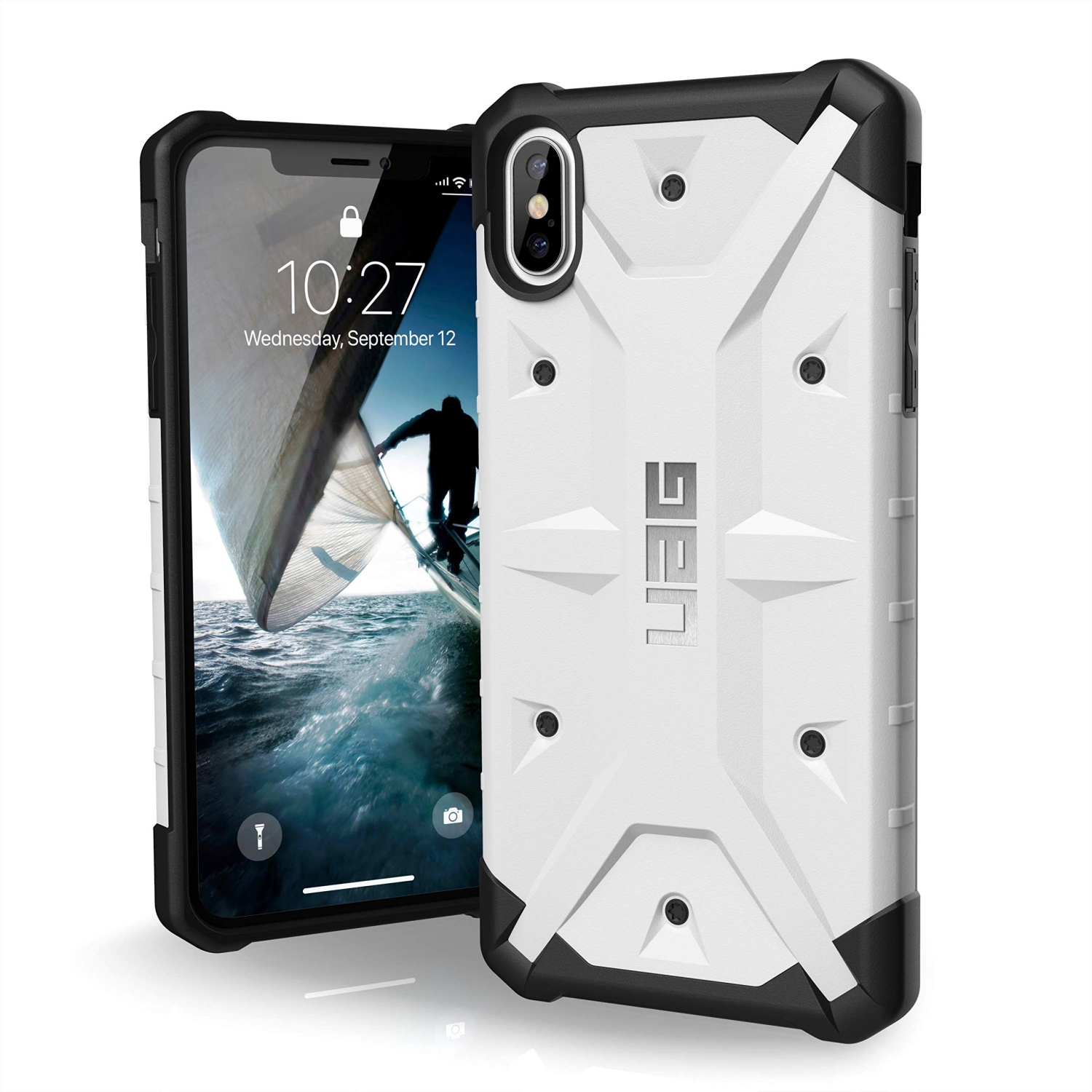 URBAN ARMOR GEAR UAG iPhone Xs Max [6.5-inch screen] Pathfinder Feather-Light Rugged [White] Military Drop Tested iPhone Case