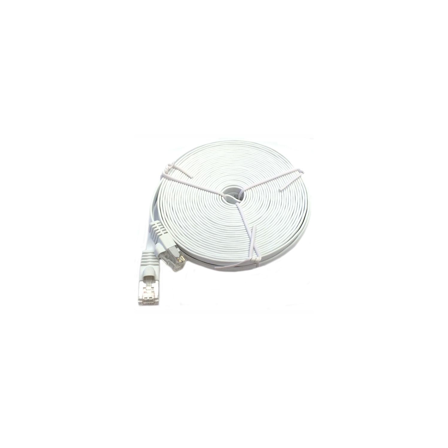 35' Flat CAT6 UTP Network Cable - White - TechCraft