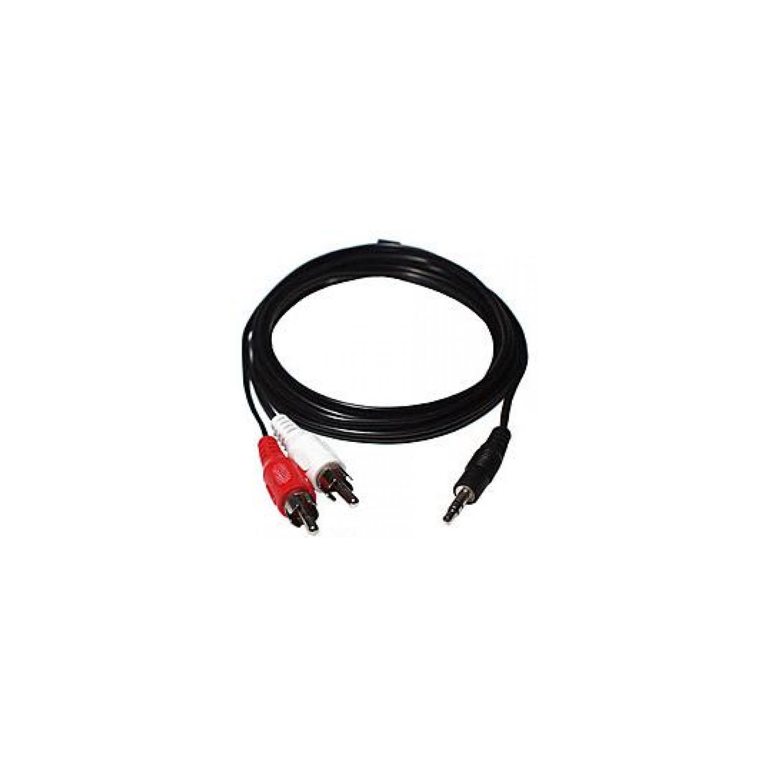 15' 3.5mm Stereo M to 2 RCA Y-Splitter Cable - TechCraft