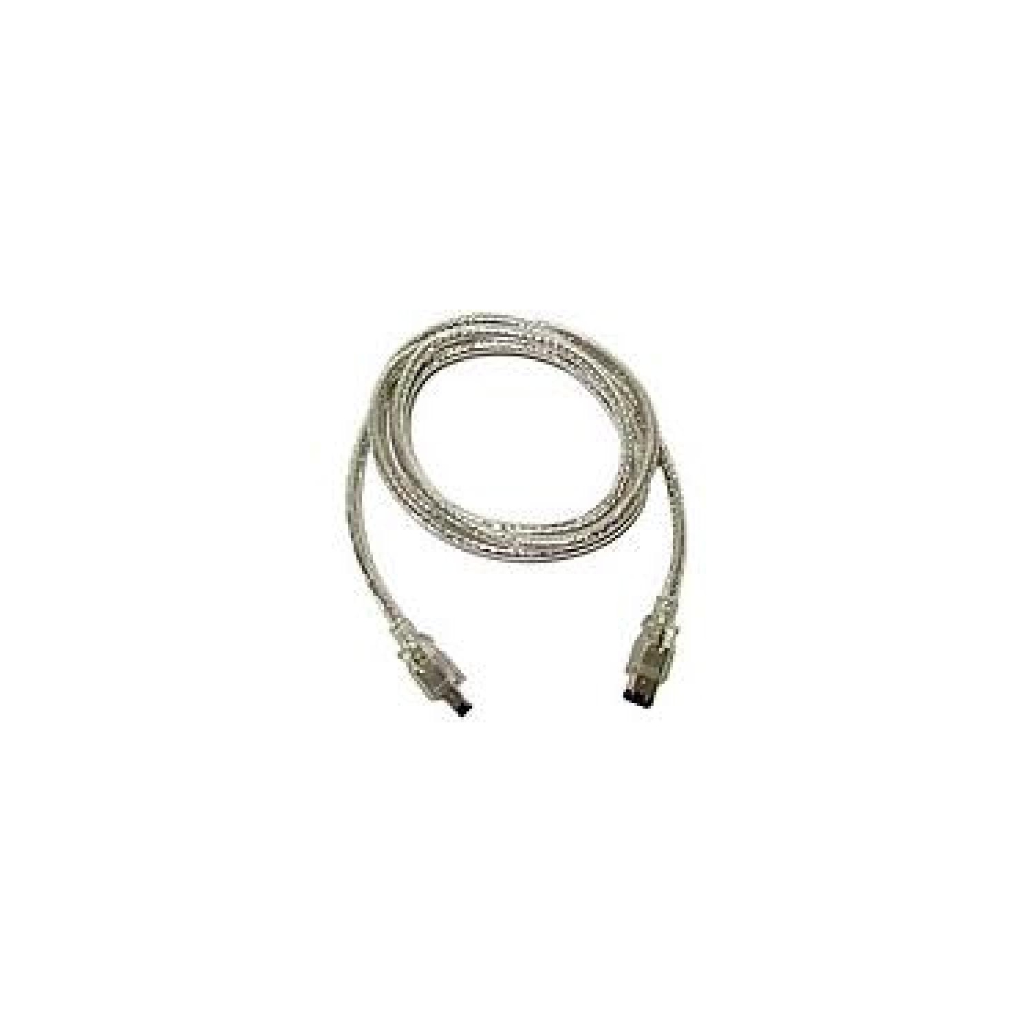 6' IEEE 1394 FireWire Cable - 6 Pin to 4 Pin - Clear - -TechCraft