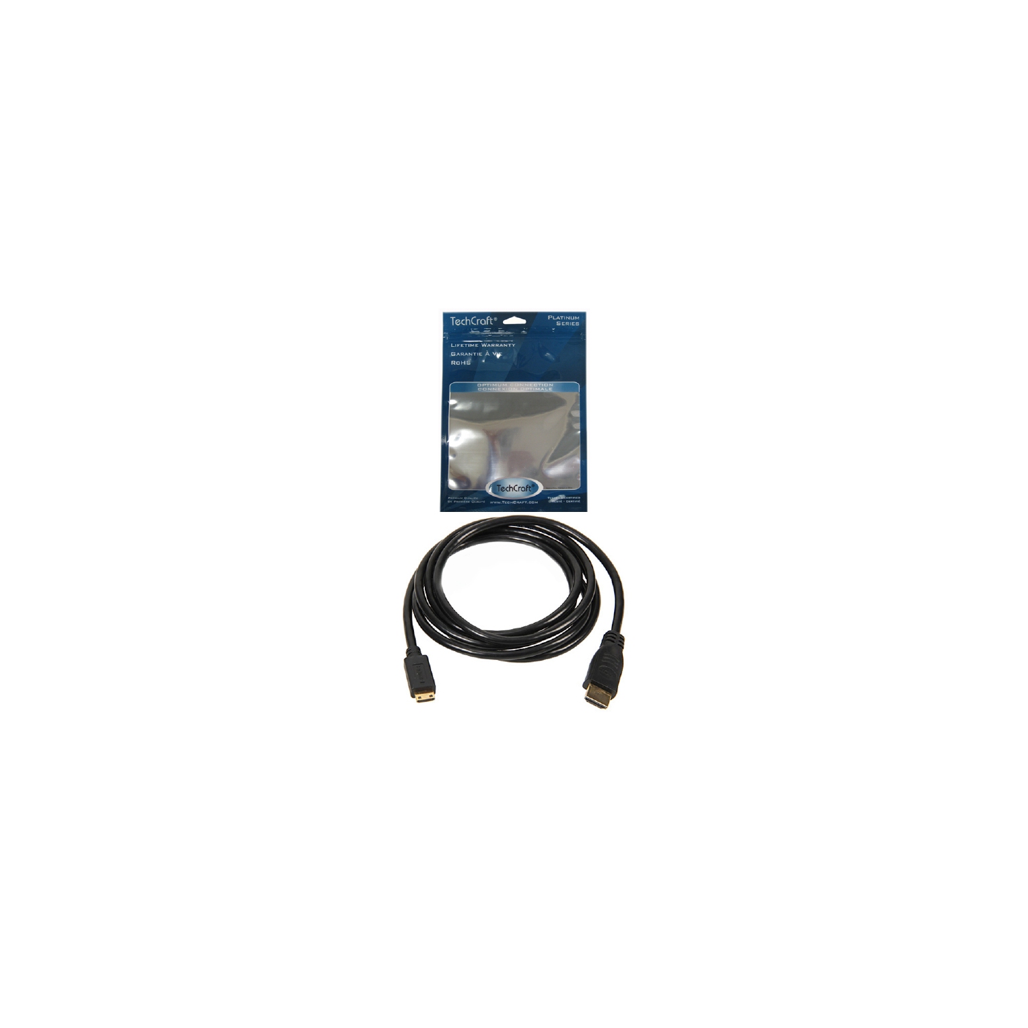 6 ft. HDMI to Mini-HDMI 1.3c Cable - TechCraft Platinum Packaging