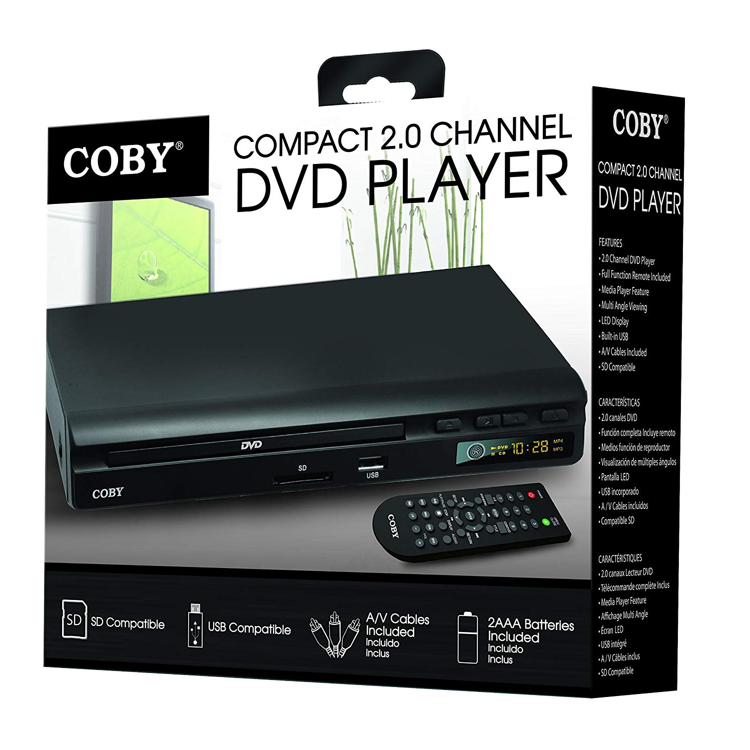 Coby CDV-30 2.0 Channel DVD Player With USB Input