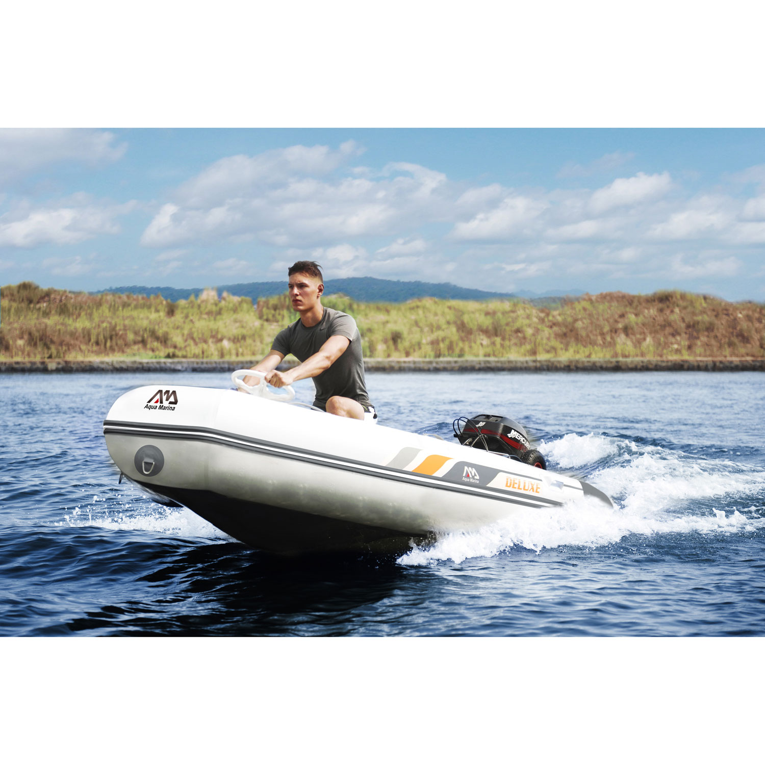 Aqua Marina 9 ft. Inflatable Sporting Boat - White