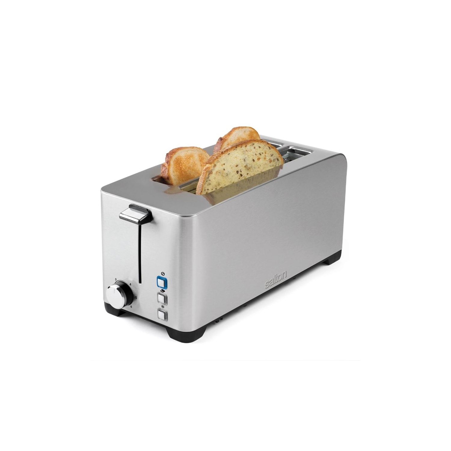 Salton ET1817 Long Slot Toaster Stainless Steel 4 Slice