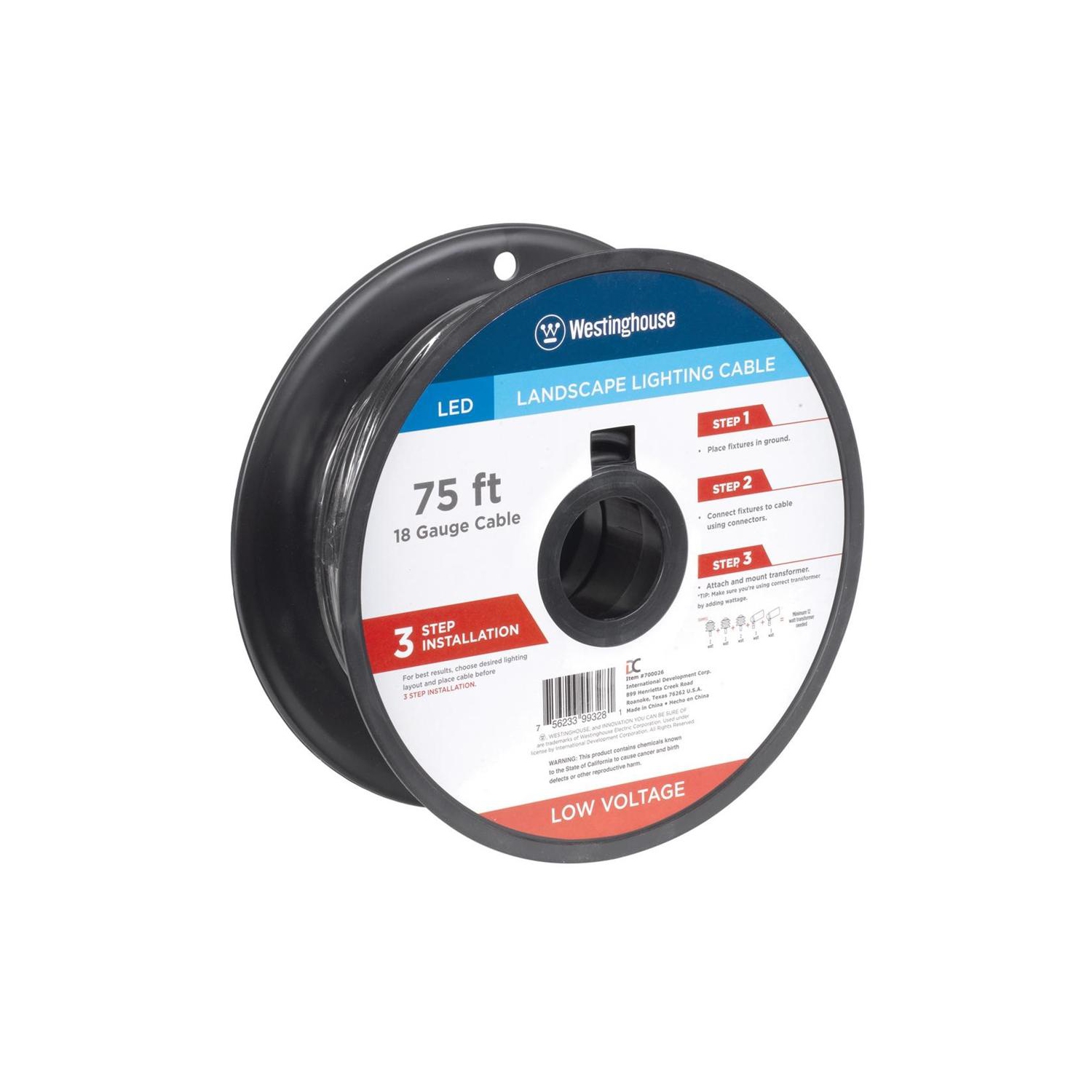 Westinghouse 18AWG Landscape Lighting Cable 75 ft.- 2 Conductor