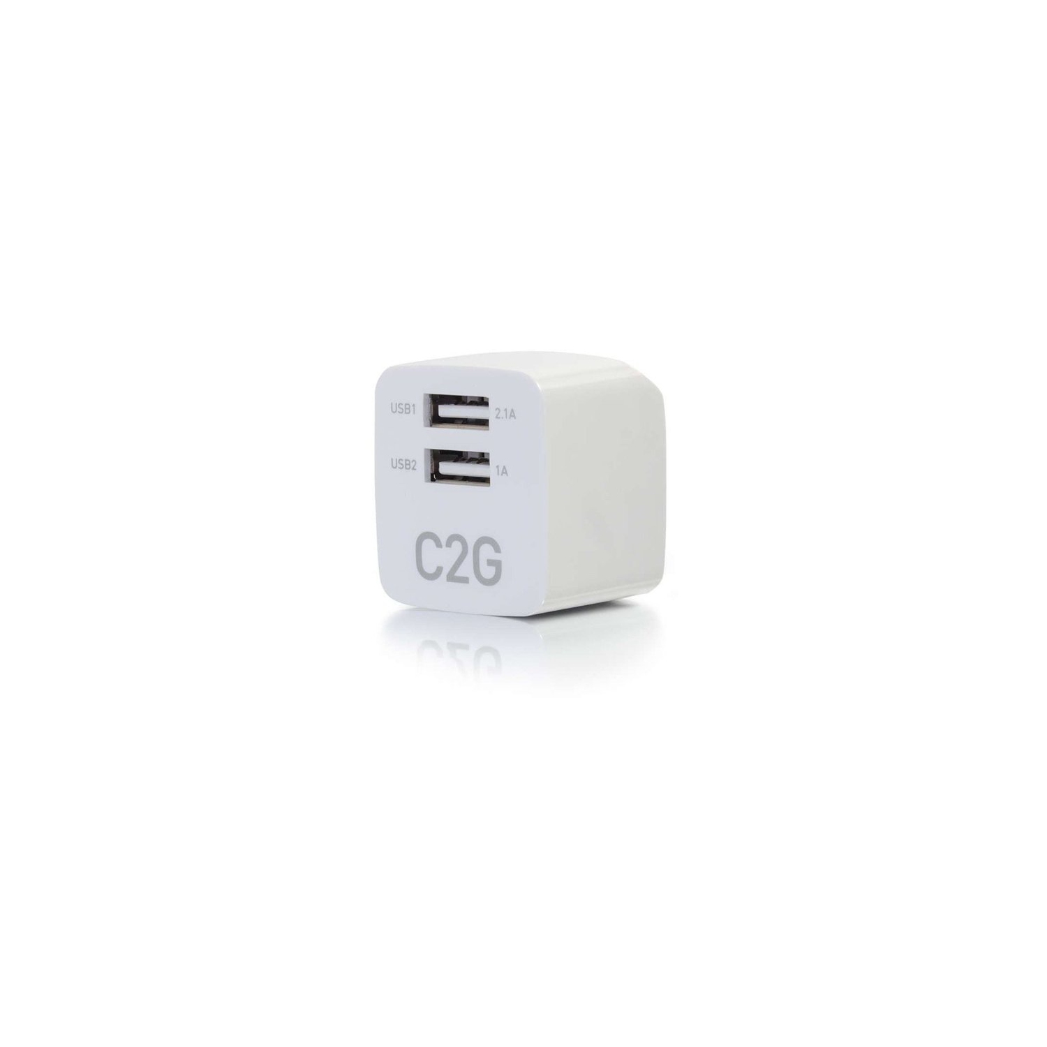 C2G 2-Port USB Wall Charger - AC to USB Adapter, 5V 2.1A Output