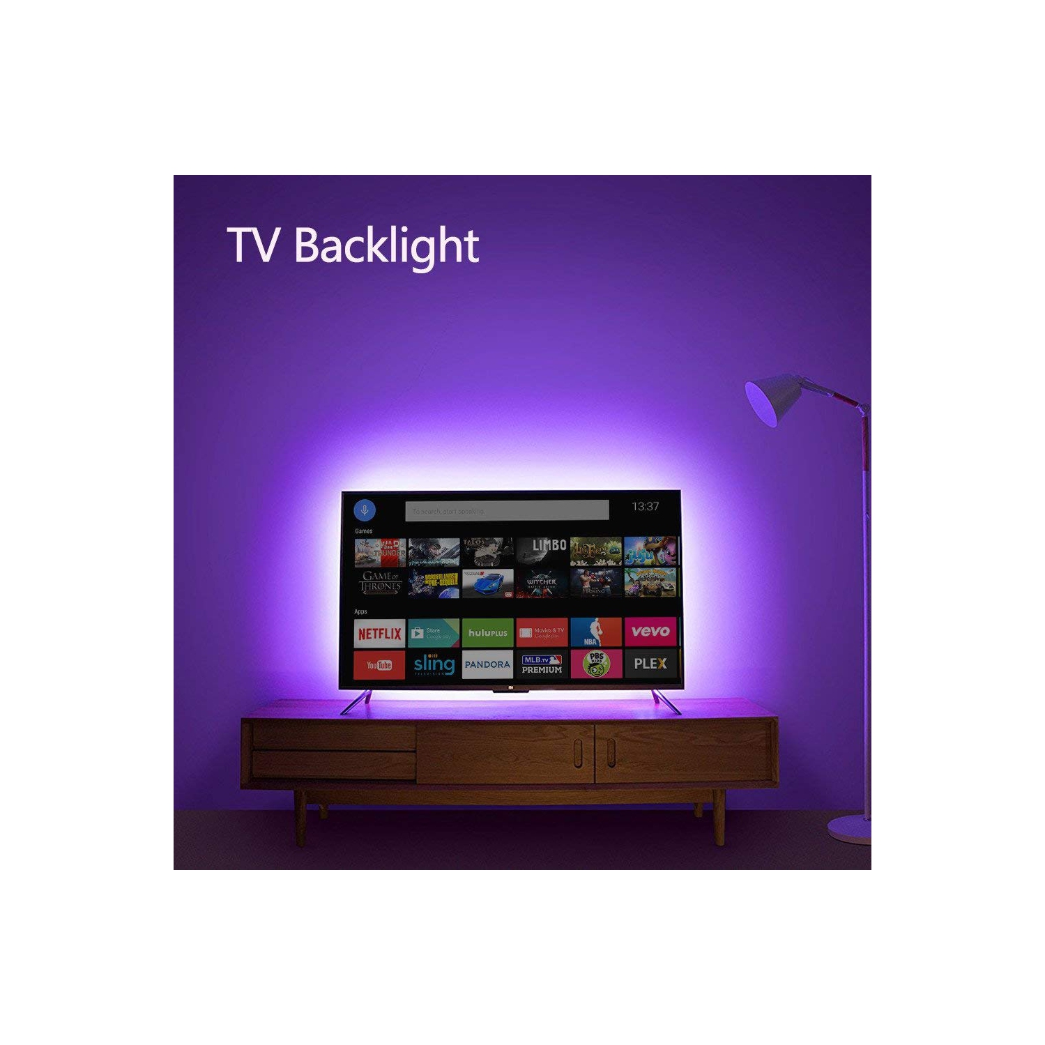 Bande lumineuse intelligente DEL, bande de rétroéclairage flexible Wi-Fi, intensité réglable, 16 millions de couleurs, 16,4 PI, compatible avec