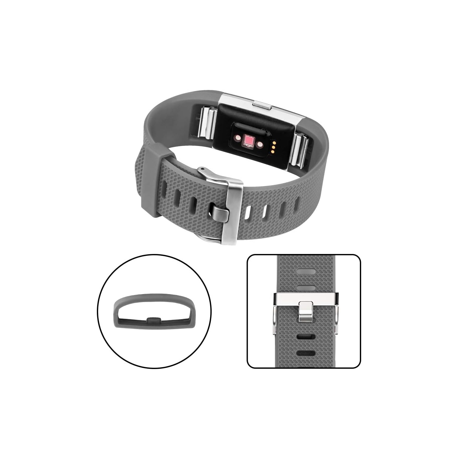 navor Bands Compatible for Fitbit Charge 2 Bands, Adjustable Accessory Soft Silicone Sport Wristband for Women Men