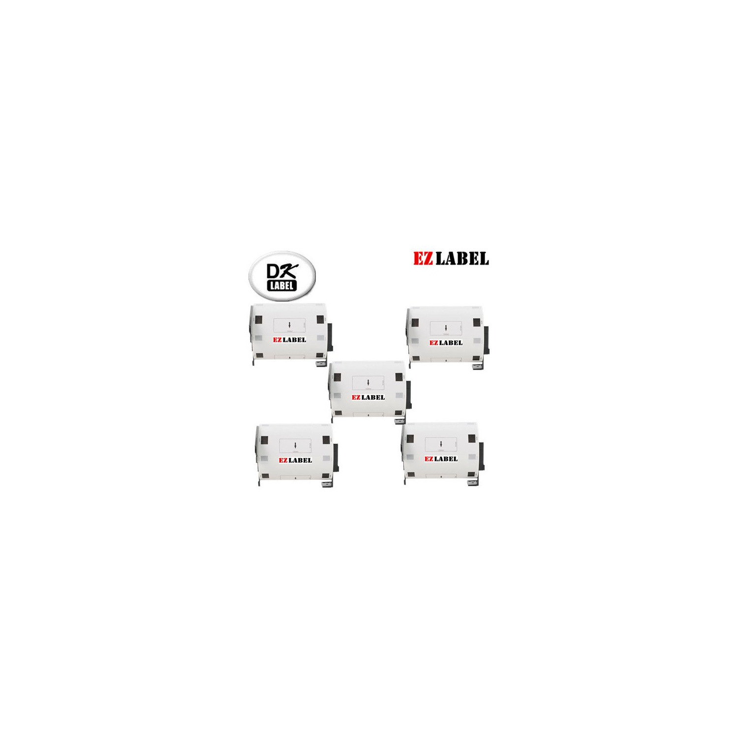 5 PK Brother Compatible DK1240 1.9" x 4" Large Multi-Purpose Die-Cut Labels