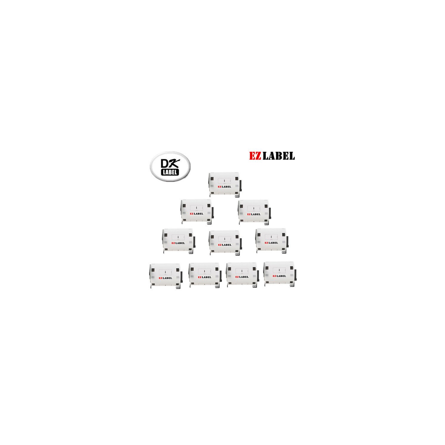 10 PK Brother Compatible DK1240 1.9" x 4" Large Multi-Purpose Die-Cut Labels