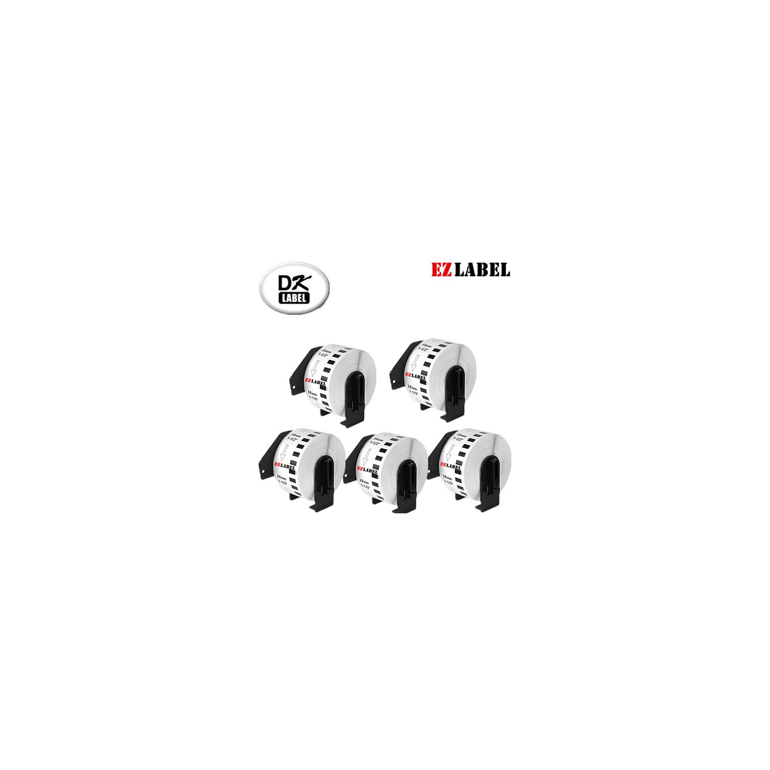 Paquet de 5 étiquettes en papier continu DK2225 compatibles avec Brother