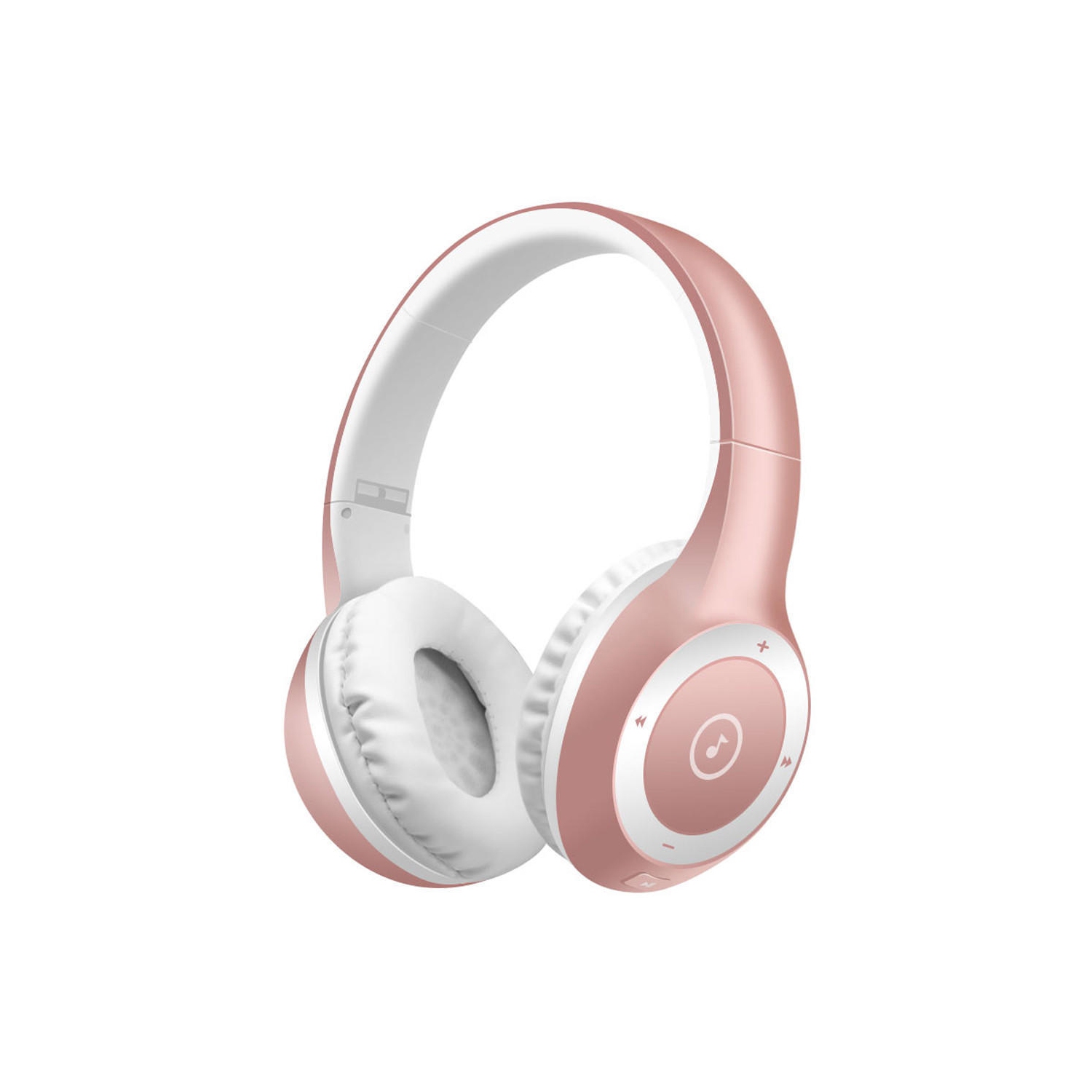 T8 Stereo Bluetooth Over- Ear Headphones Wireless Folding Headset with Microphone - Rose Gold