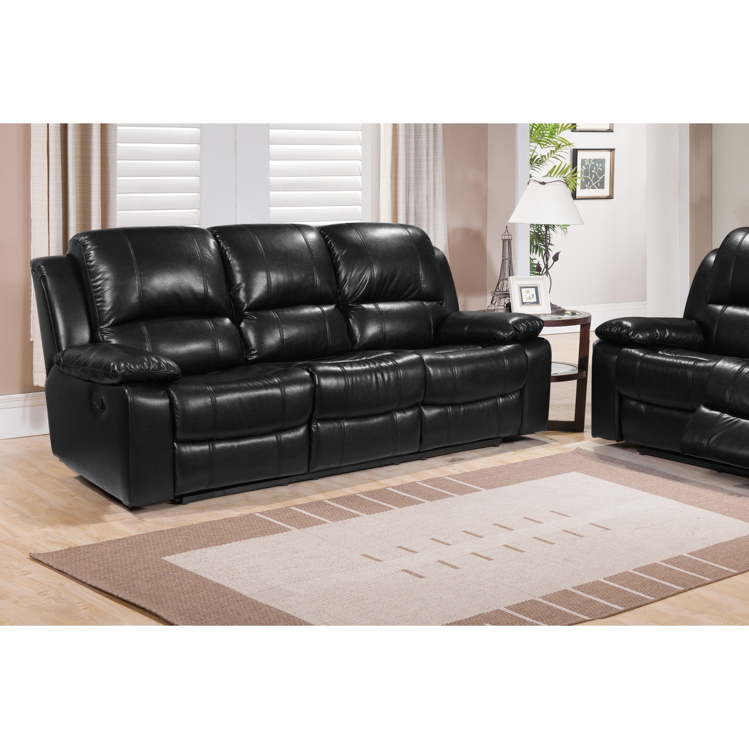 Alux A-Class Luxury Products Home Theatre: Elite Collection Air Leather Recliner Sofa Only - Colour Black