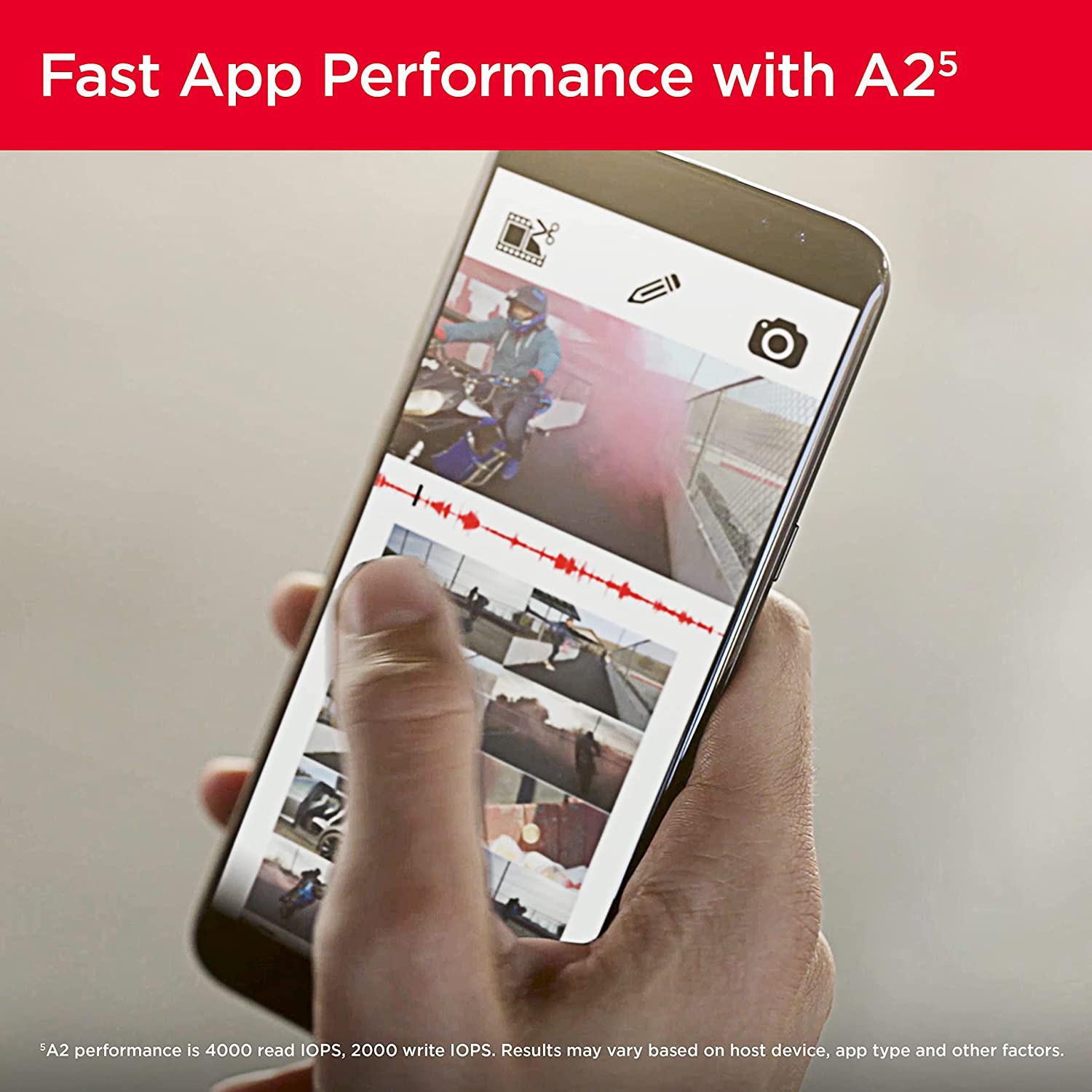 Sandisk SDSQXA2-064G-GN6MA Extreme 64GB microSD UHS-I Card with Adapter - 160MB/s U3 A2