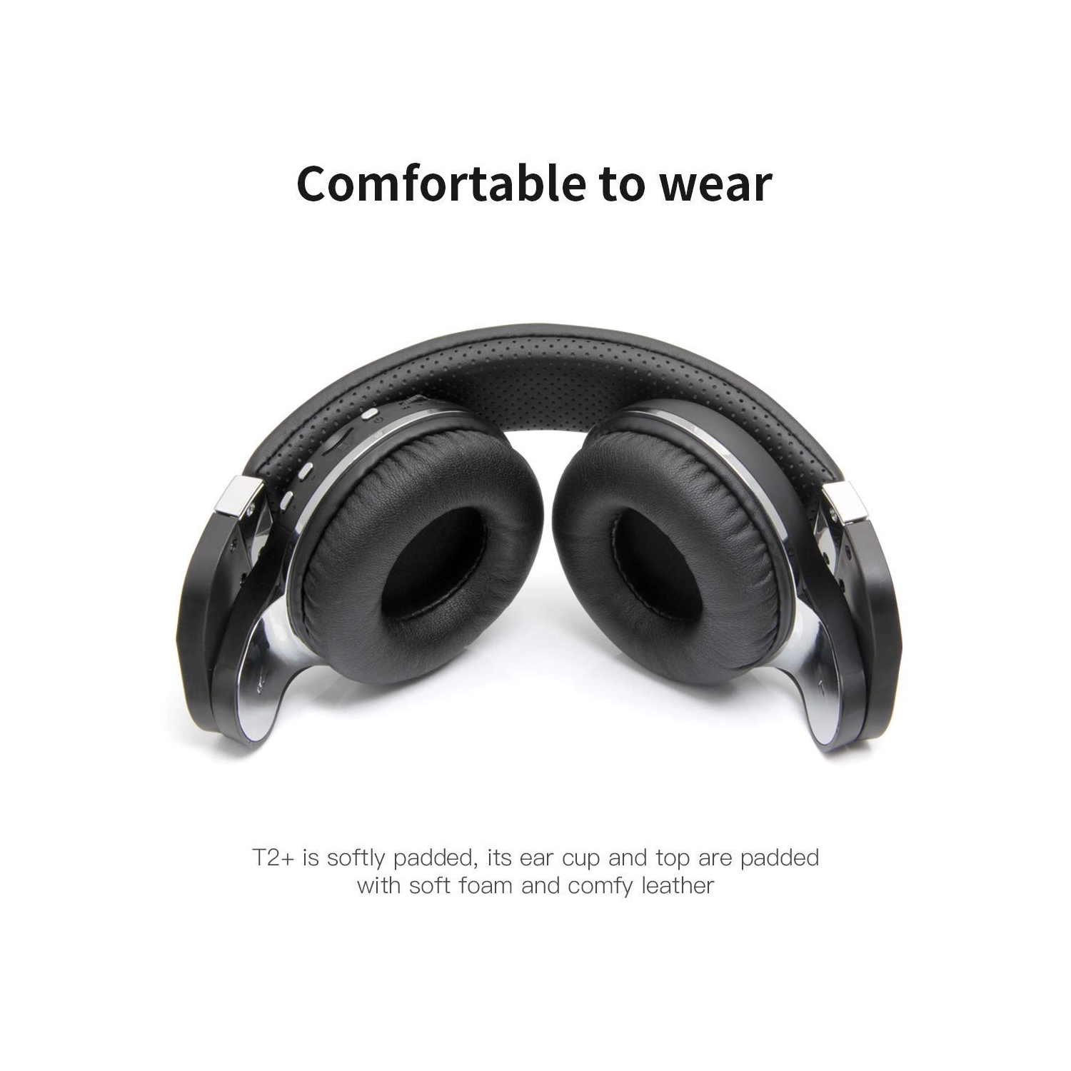 T2 Plus Turbine Wireless Bluetooth Headphones with Mic/Micro SD Card Slot/FM Radio