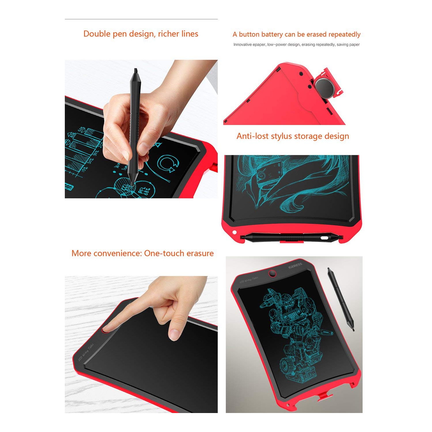 Newest 8.5-inch LCD Writing Tablet with Cool Robot Element Design Electronic Writing Board for Kids