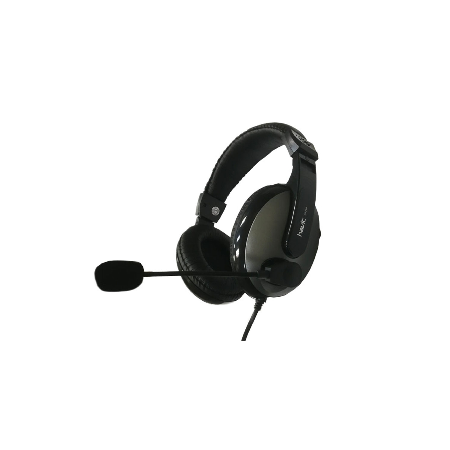 Havit – Casque d’écoute 3,5 mm HV-139d avec microphone pour ordinateur et téléphone, noir et gris