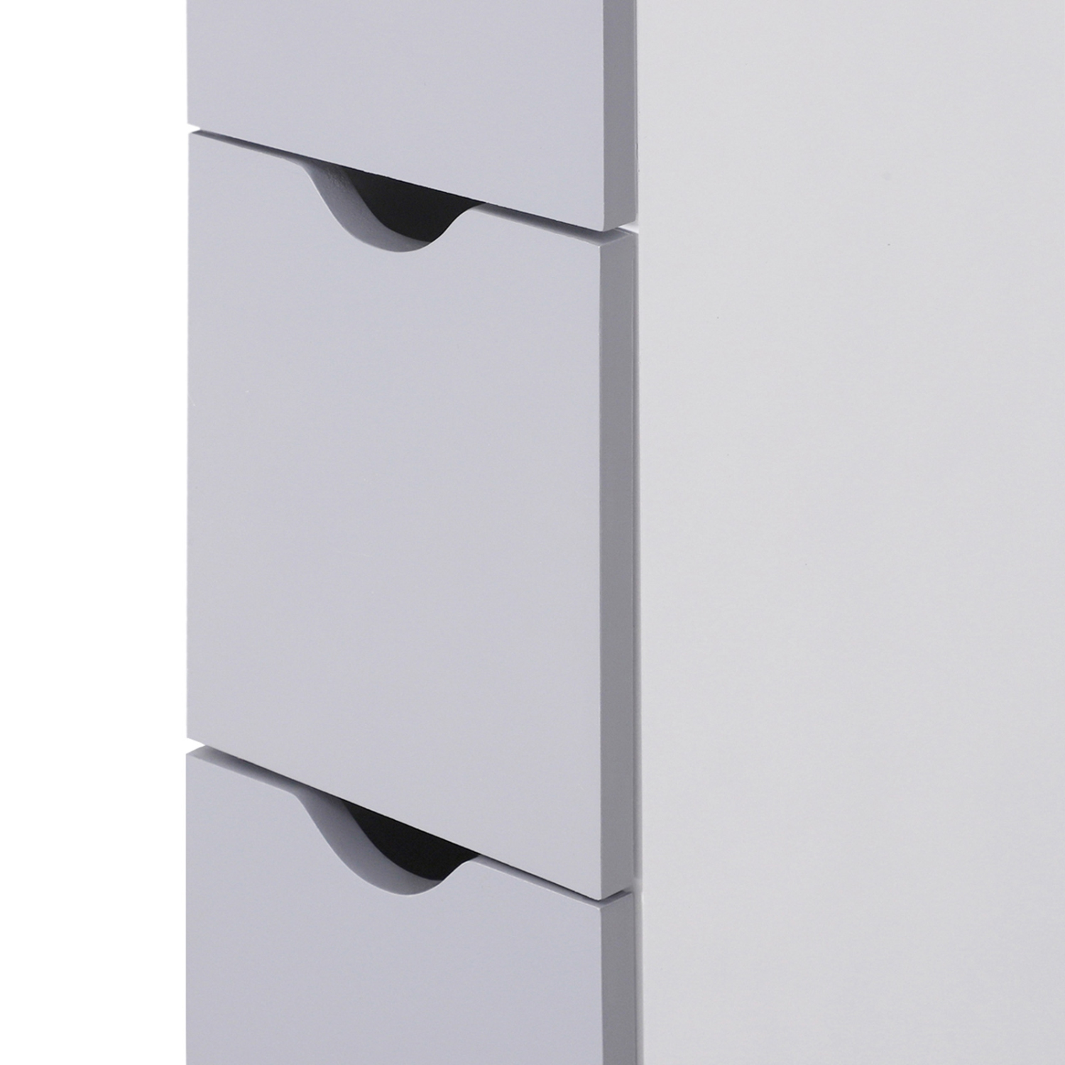 HOMCOM Tall Bathroom Storage Cabinet Scrolled Cupboard Drawer with Open Shelves Space Saving Design