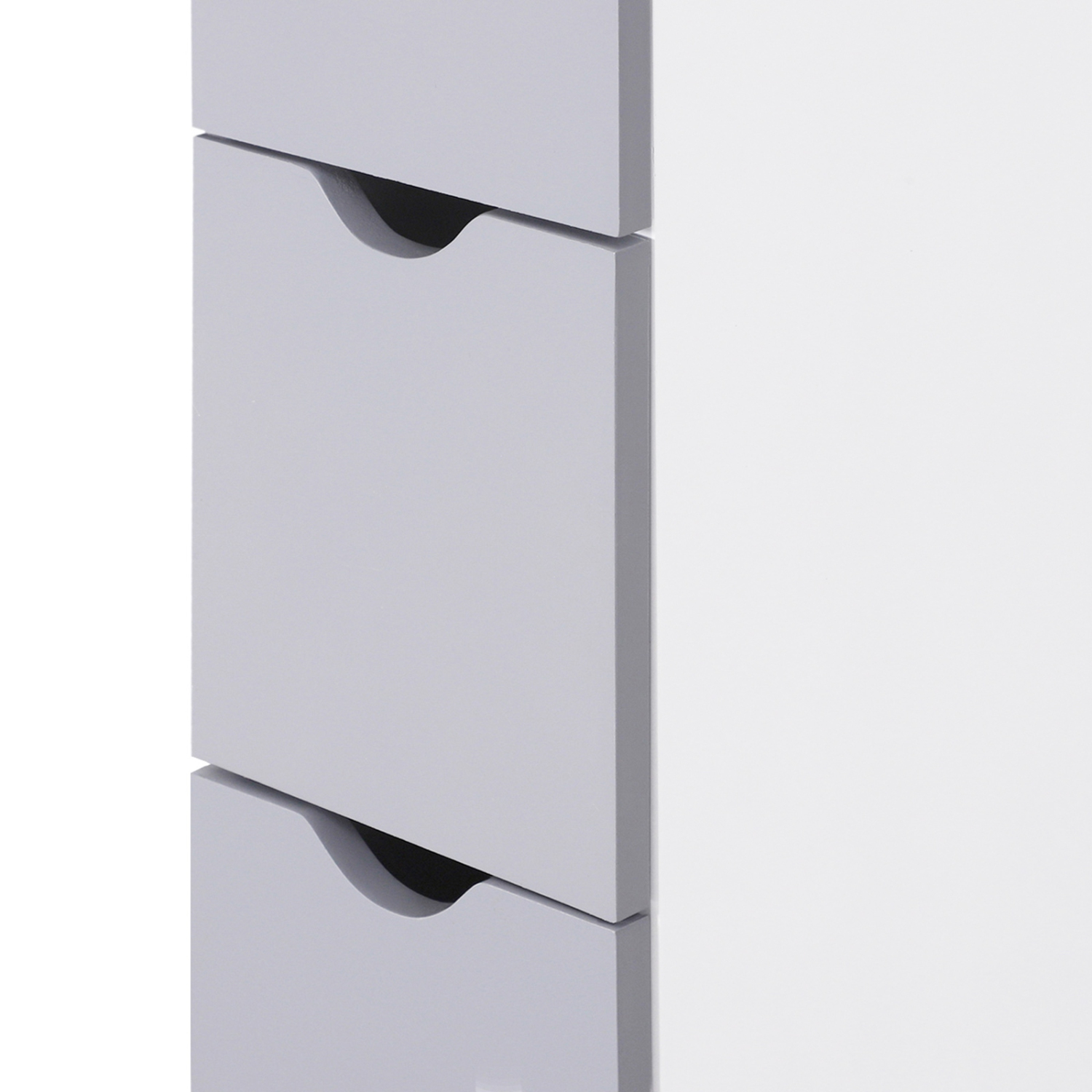 HOMCOM Tall Bathroom Storage Cabinet Scrolled Cupboard Drawer with Open Shelves Space Saving Design