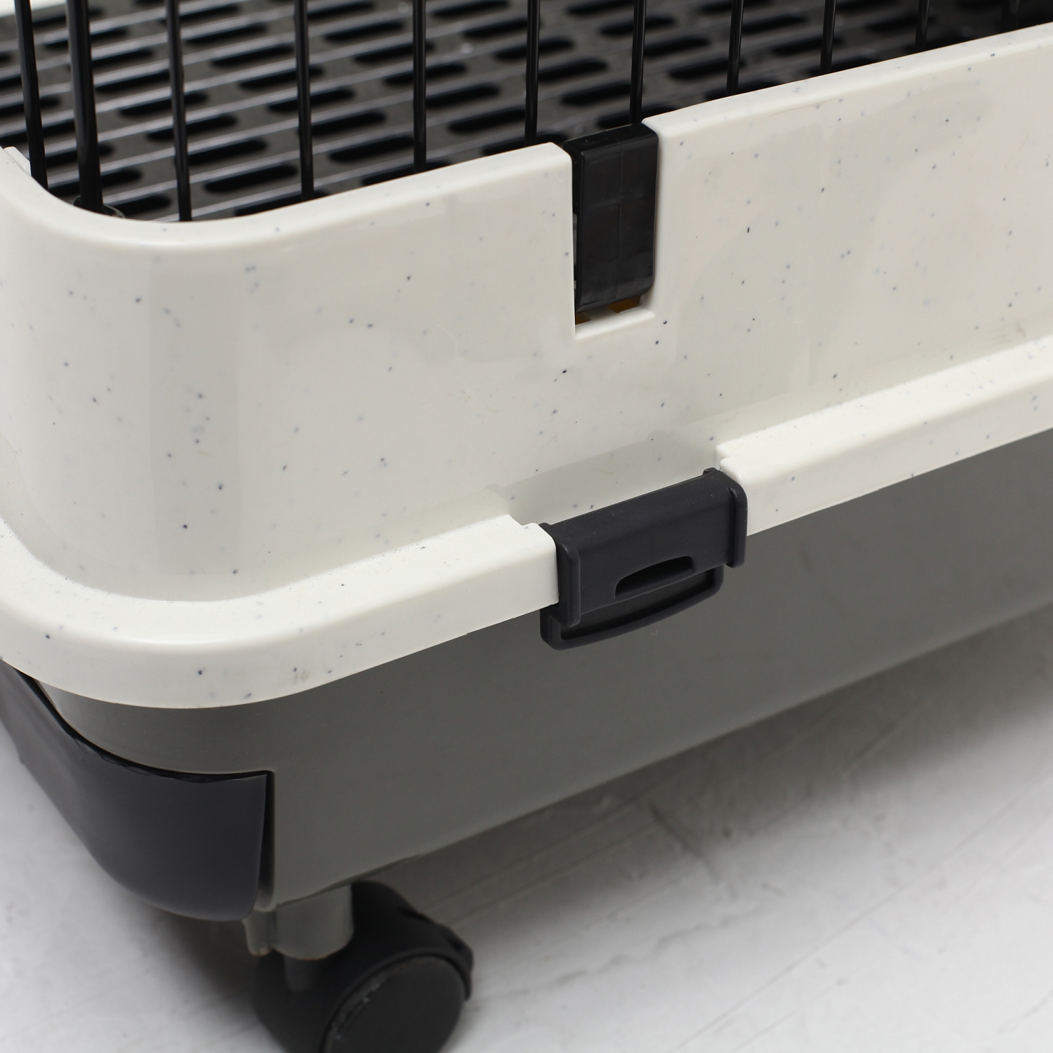 PawHut 28"H Guinea Pig Cage, 2-Level Rabbit Cage for Ferret, Chinchilla, Hedghog, Bunny, Small Animal Habitat with Wheels, Slide-out Tray, Ramp, Black