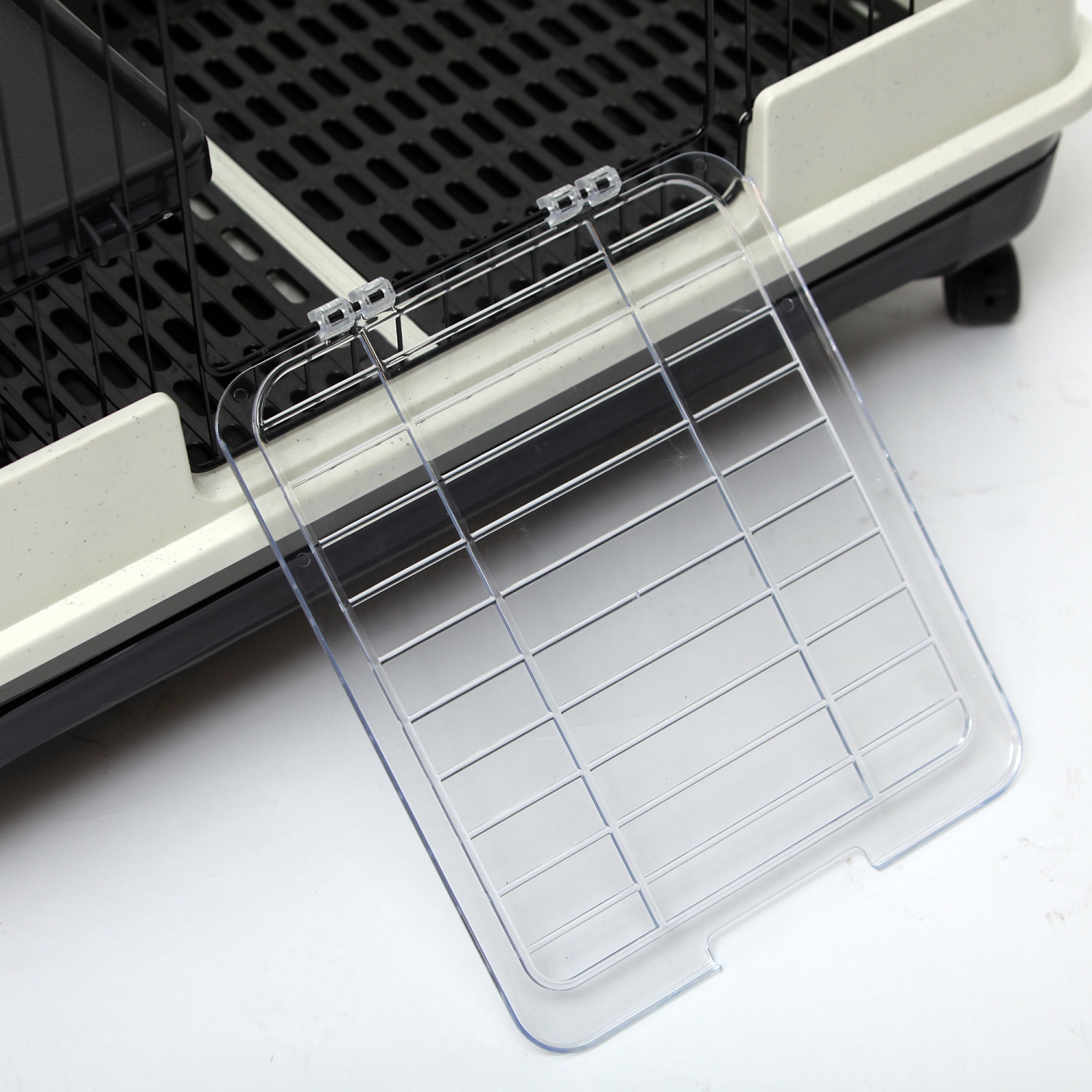 PawHut 28"H Guinea Pig Cage, 2-Level Rabbit Cage for Ferret, Chinchilla, Hedghog, Bunny, Small Animal Habitat with Wheels, Slide-out Tray, Ramp, Black