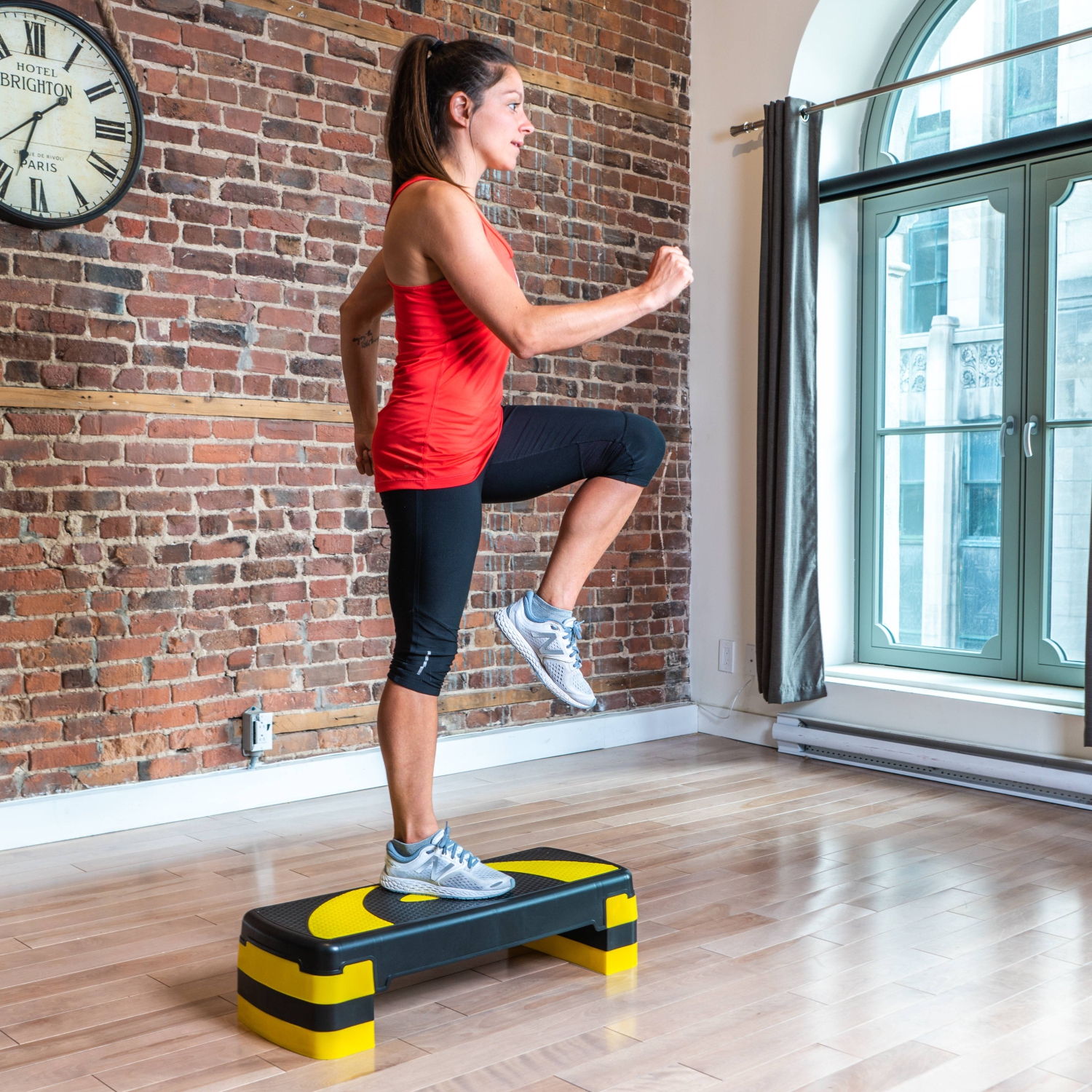 PRISP 3-Level Aerobic Stepper Step Platform for Home Gym & Fitness Training (Yellow & Black)