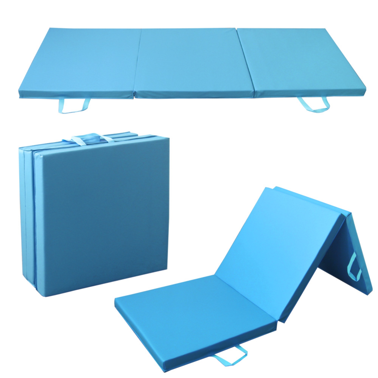 PRISP Tri Folding 6ft Gymnastics, Fitness & Exercise Mat for Home Gym - 180x60x5cm / 6' x 2' x 2"