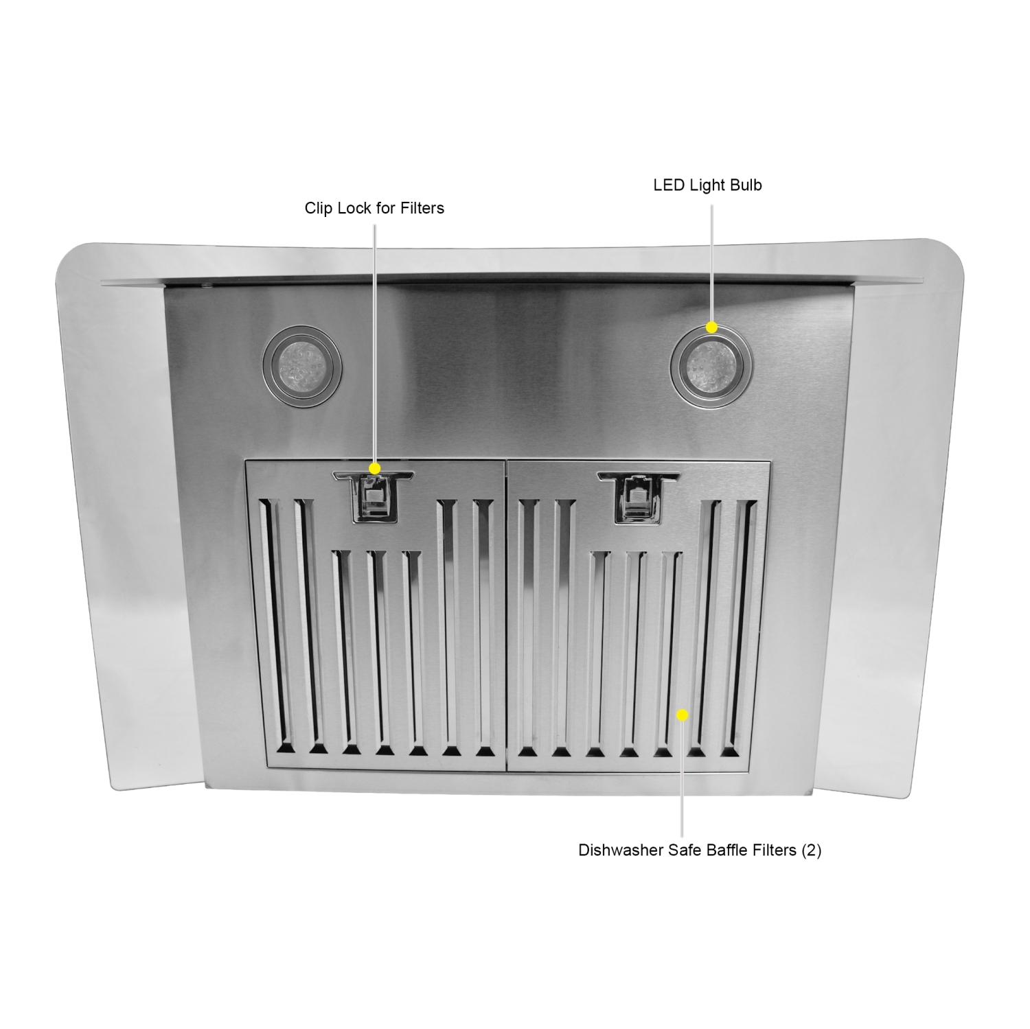 ROXON 900 CFM 30 Inches Range Hood Stainless Steel Wall Mounted Kitchen Exhaust Fan Style RXN-W16-30