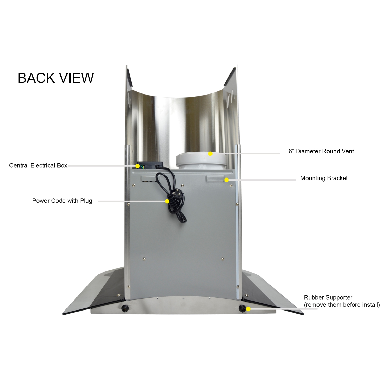 ROXON 900 CFM 30 Inches Range Hood Stainless Steel Wall Mounted Kitchen Exhaust Fan Style RXN-W16-30