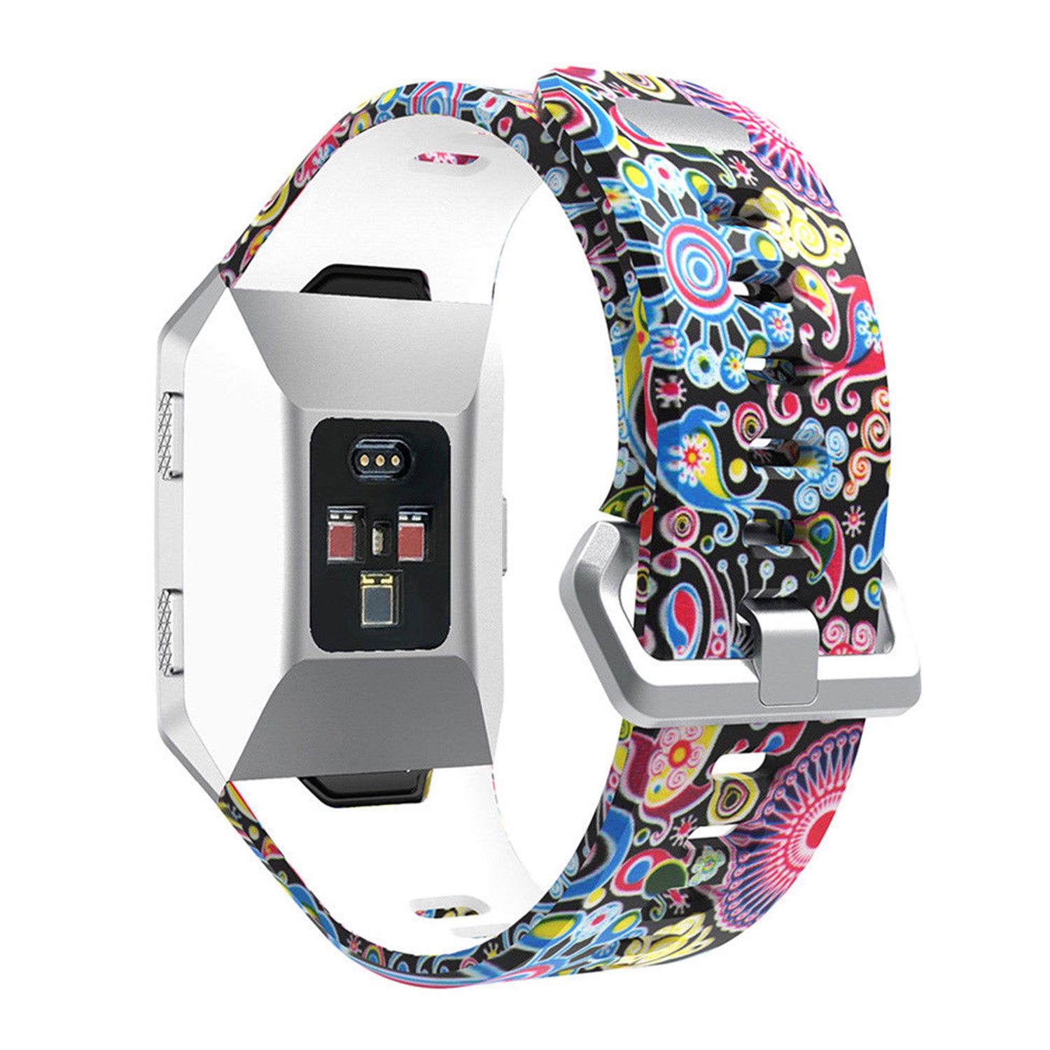 StrapsCo Artistic Pattern Silicone Rubber Watch Band Strap for Fitbit Ionic - Psychedelic